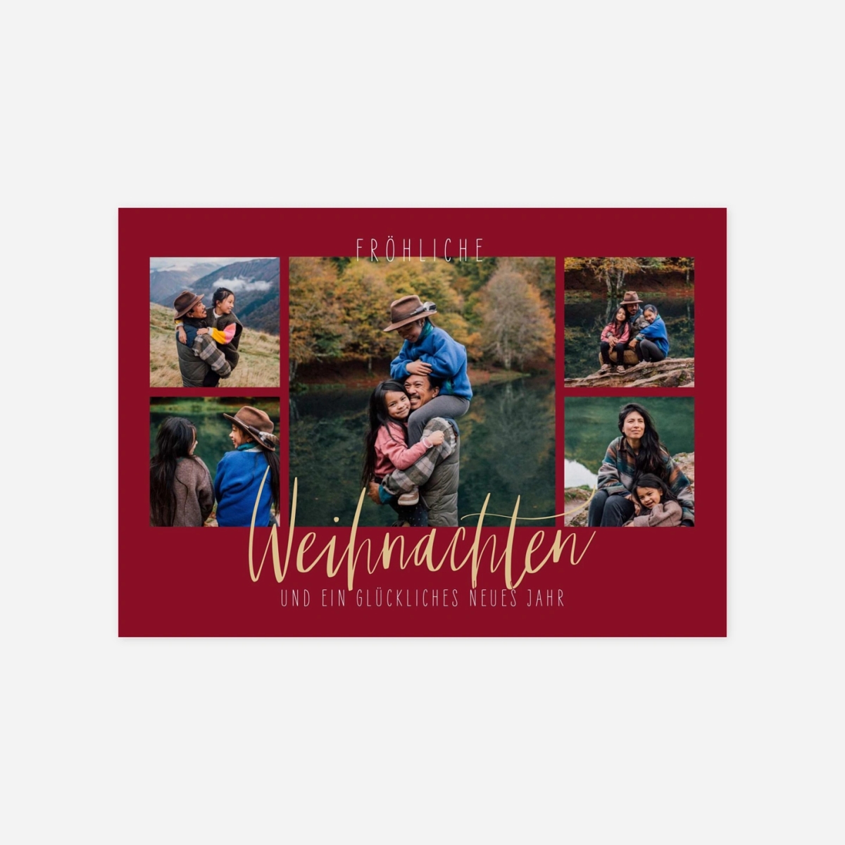 Weihnachtskarte Goldener Winter