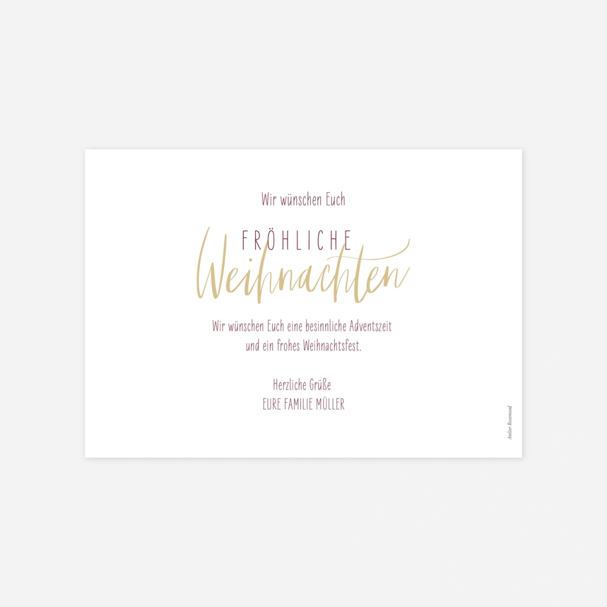 Weihnachtskarte Goldener Winter