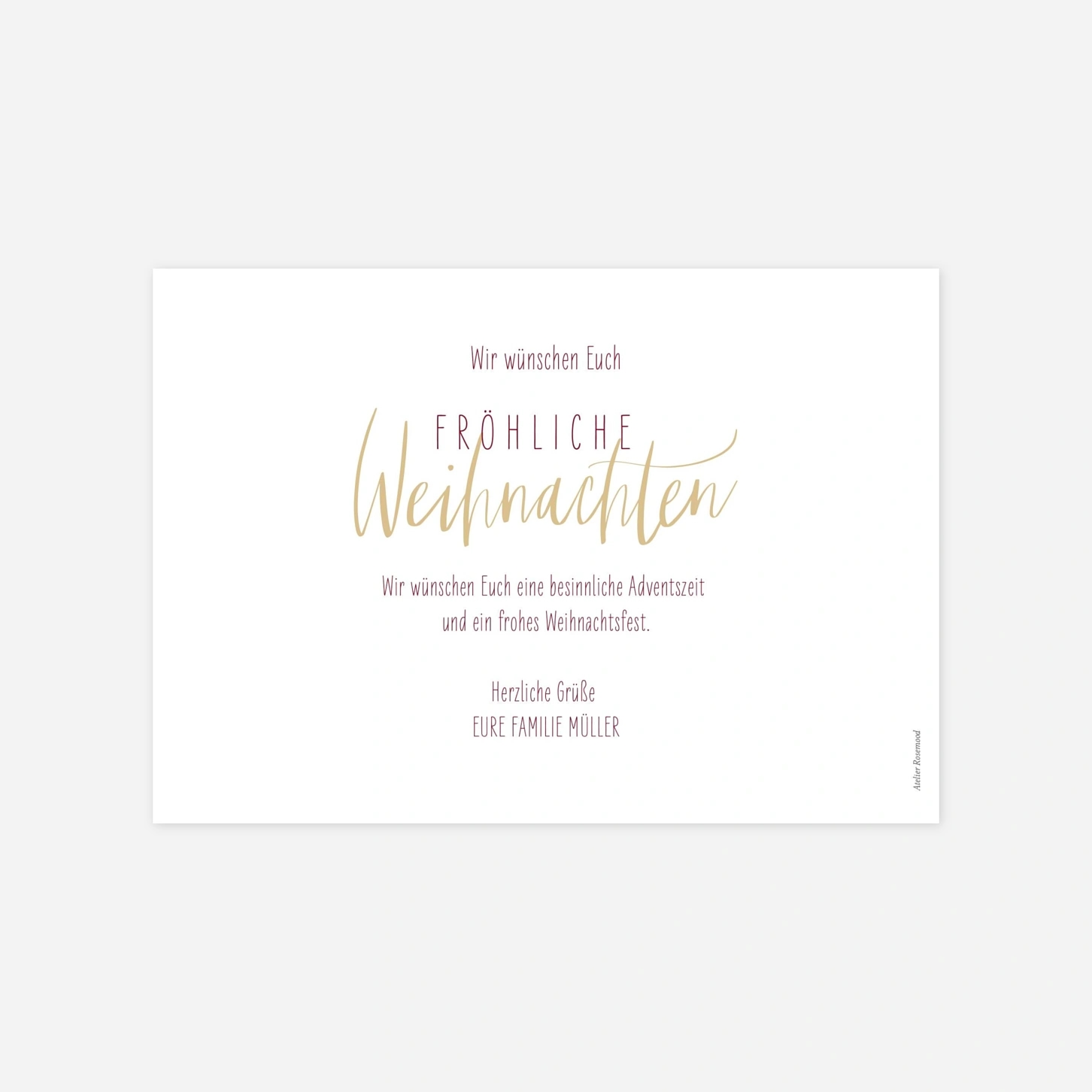 Weihnachtskarte Goldener Winter