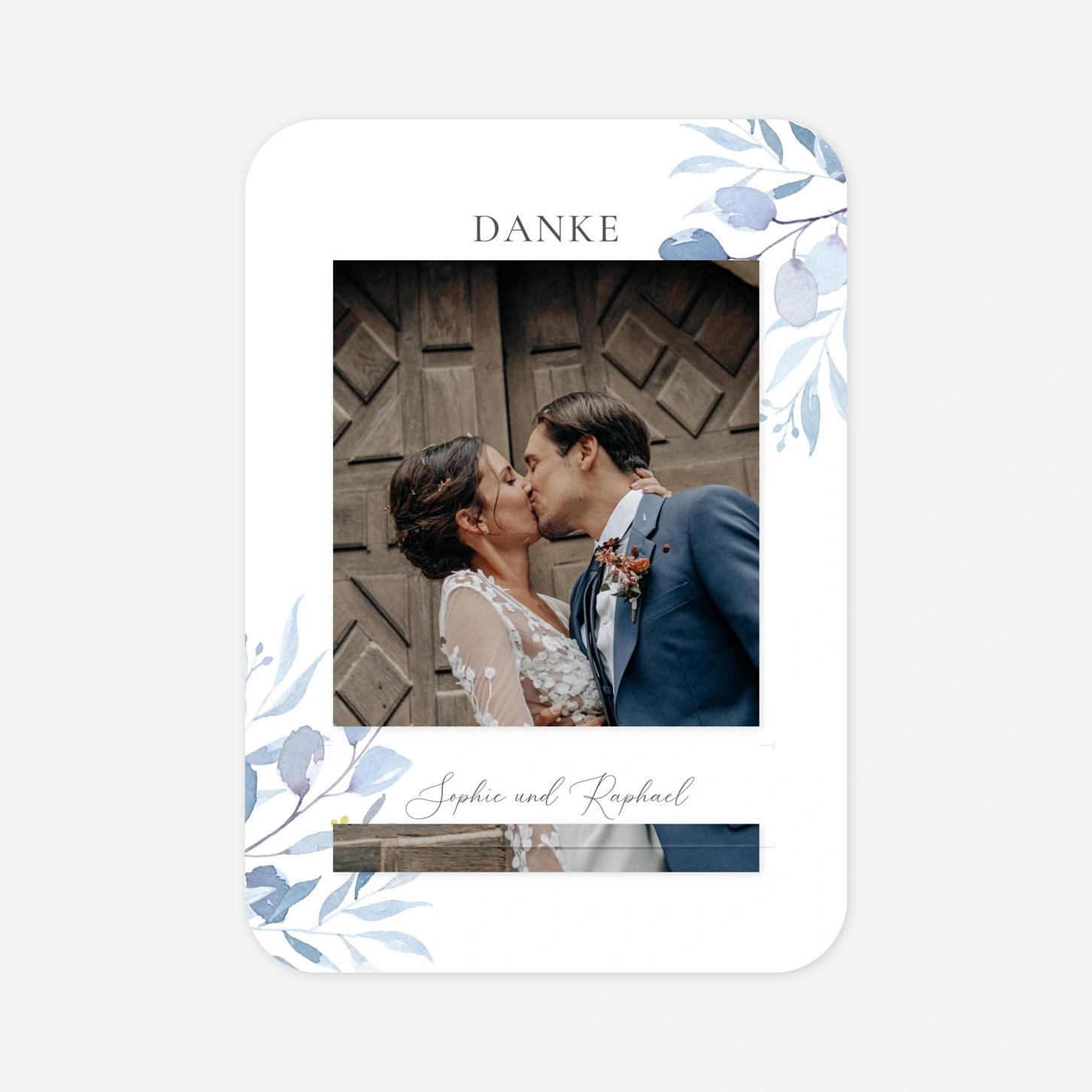 Dankeskarte Hochzeit Greenery Leaves