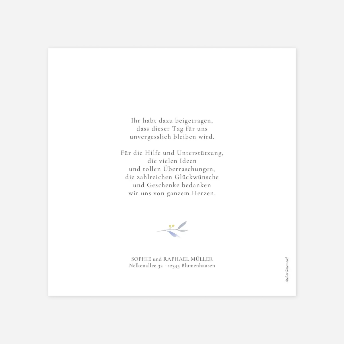 Dankeskarte Hochzeit Greenery Leaves