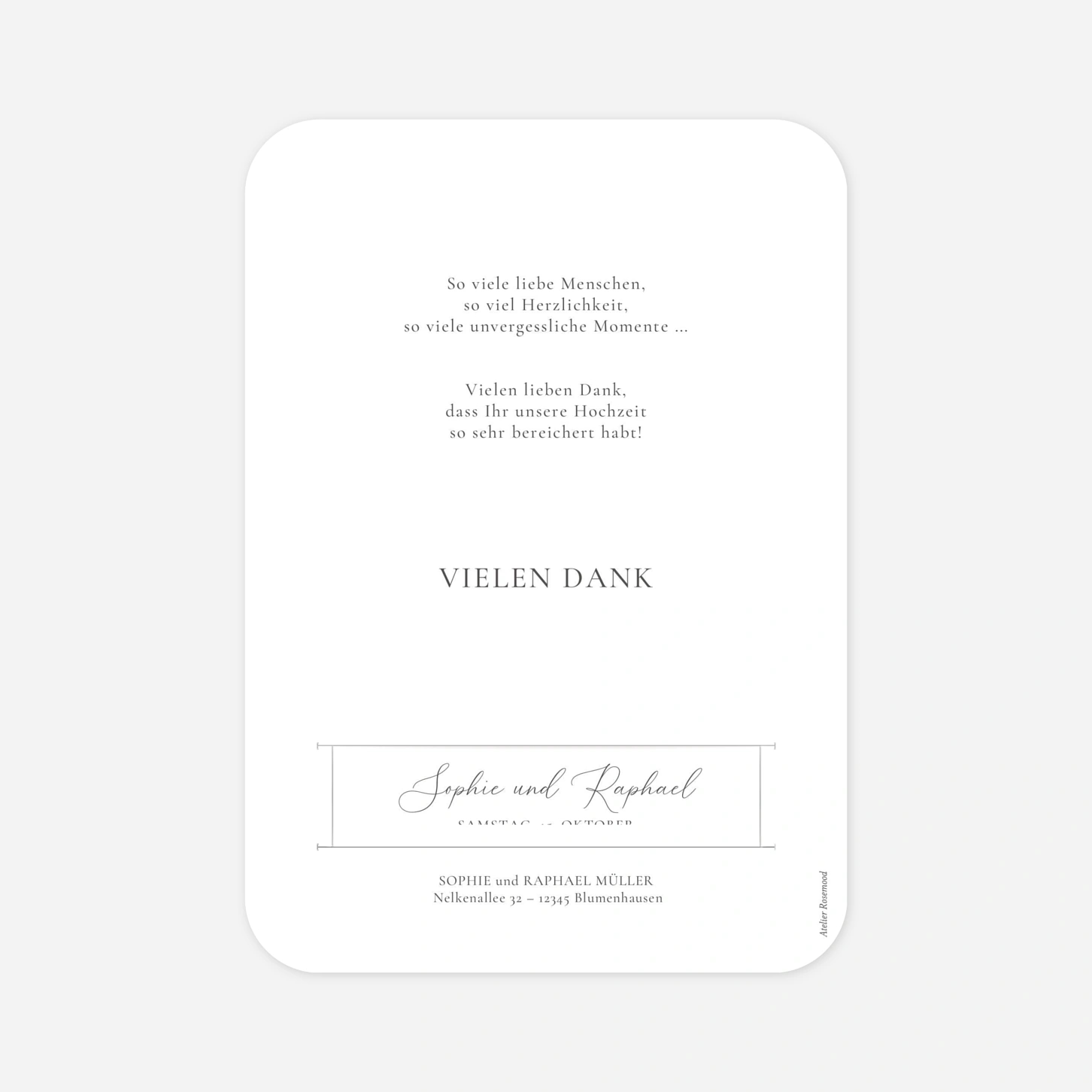 Dankeskarte Hochzeit Greenery Leaves