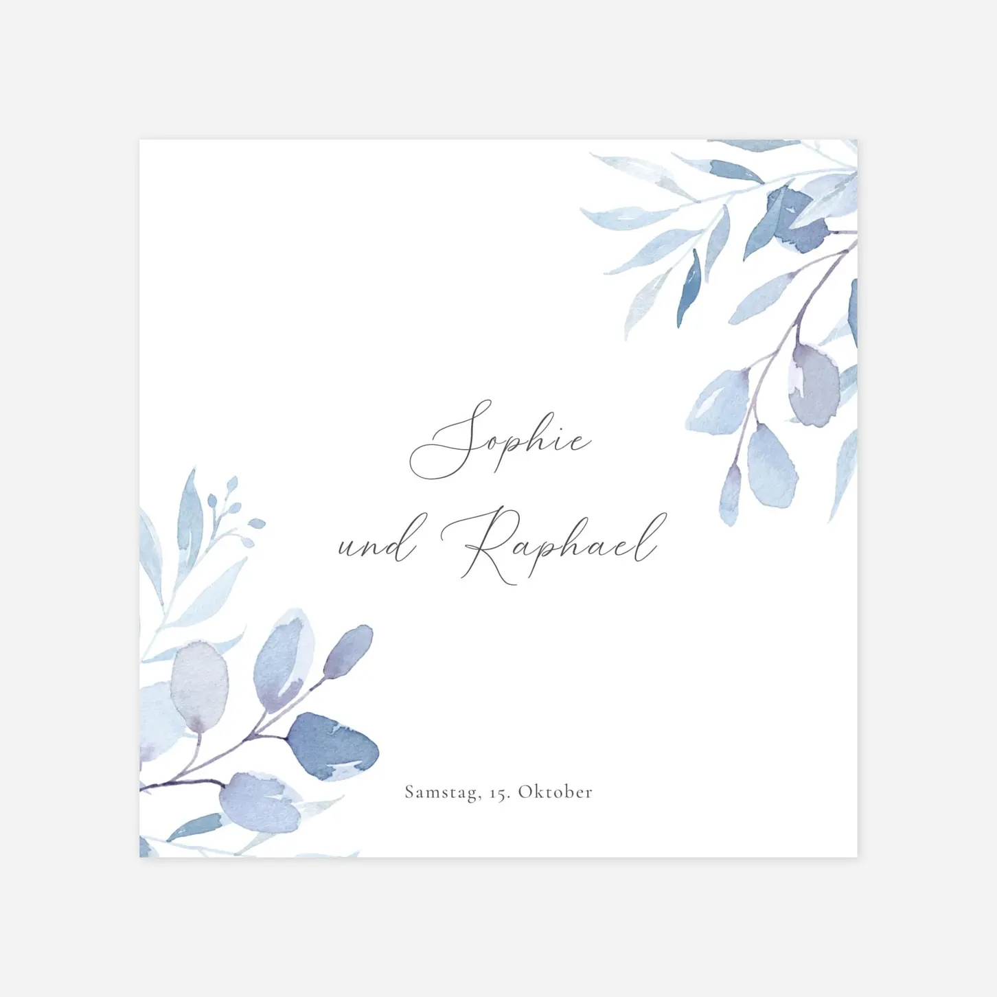 Hochzeit Mini-Einladungskarte Greenery Leaves