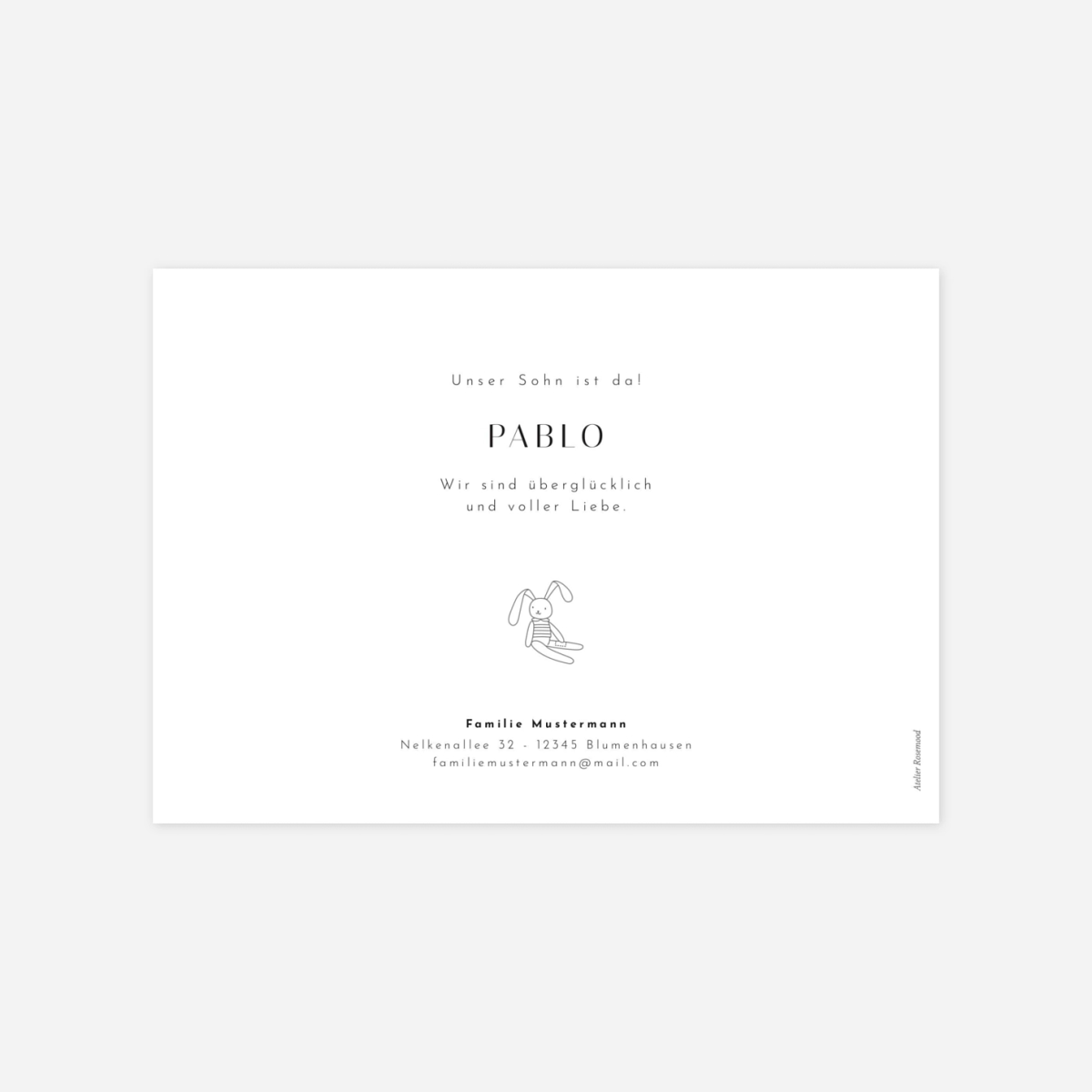 Geburtskarte Grafische Piktogramme