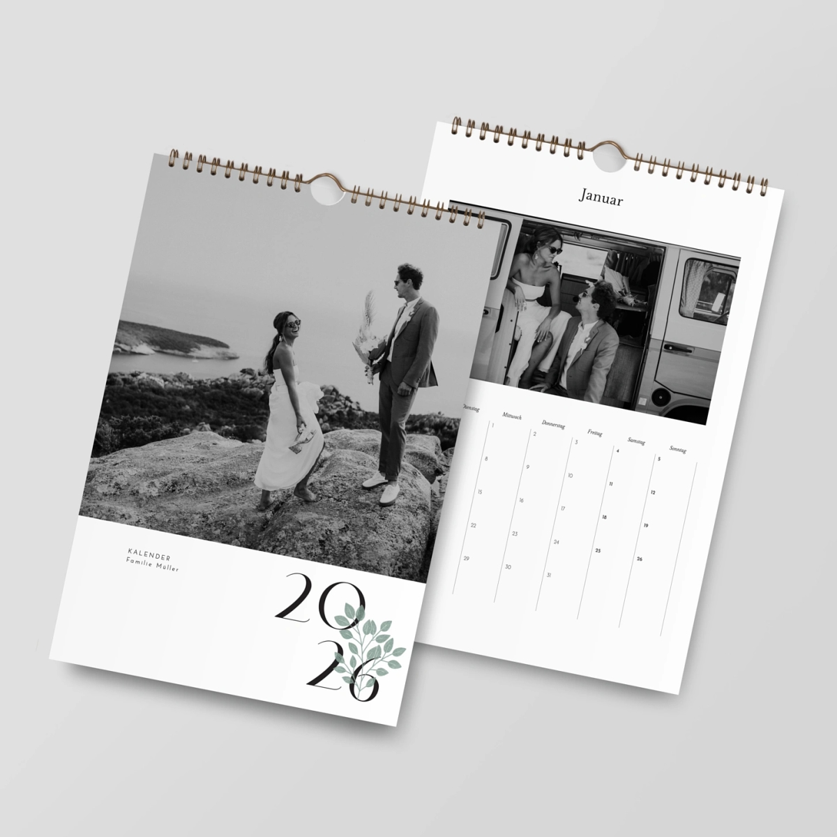 Wandkalender personalisierbare Felder Green Year