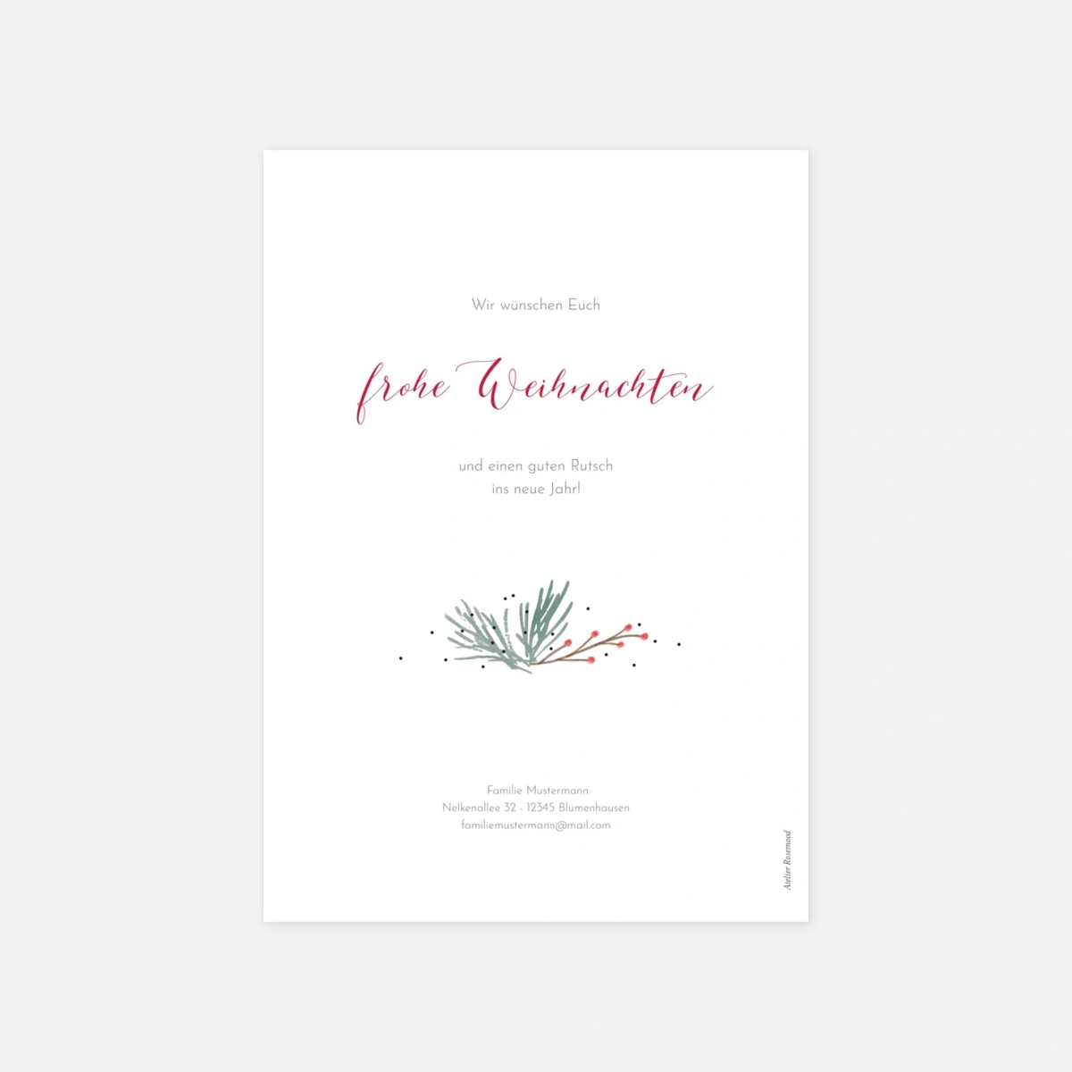 Weihnachtskarte Guten Rutsch