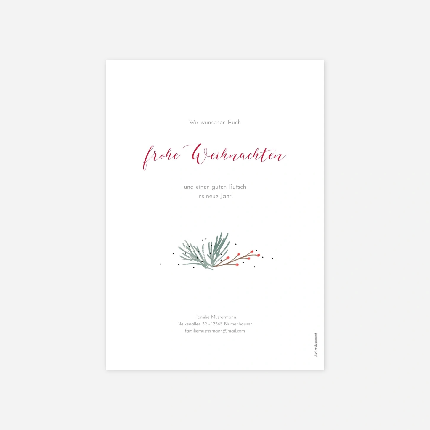 Weihnachtskarte Guten Rutsch