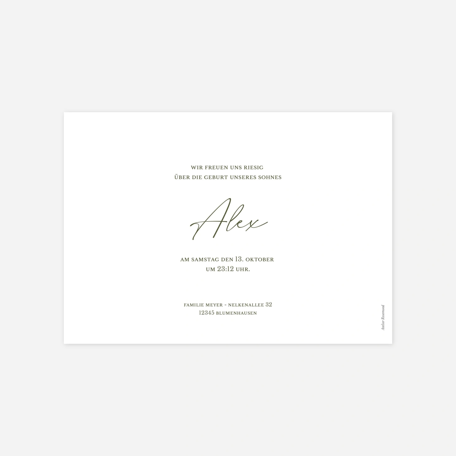 Geburtskarte Heartglow