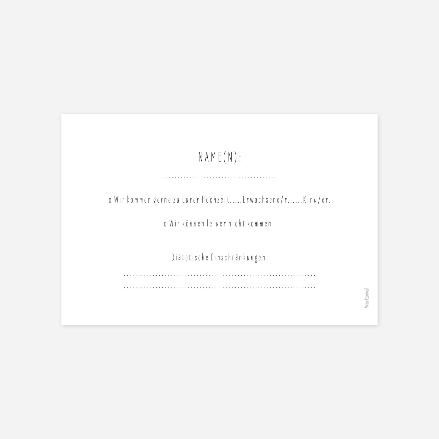 Antwortkarte Hochzeit Herzensbilder