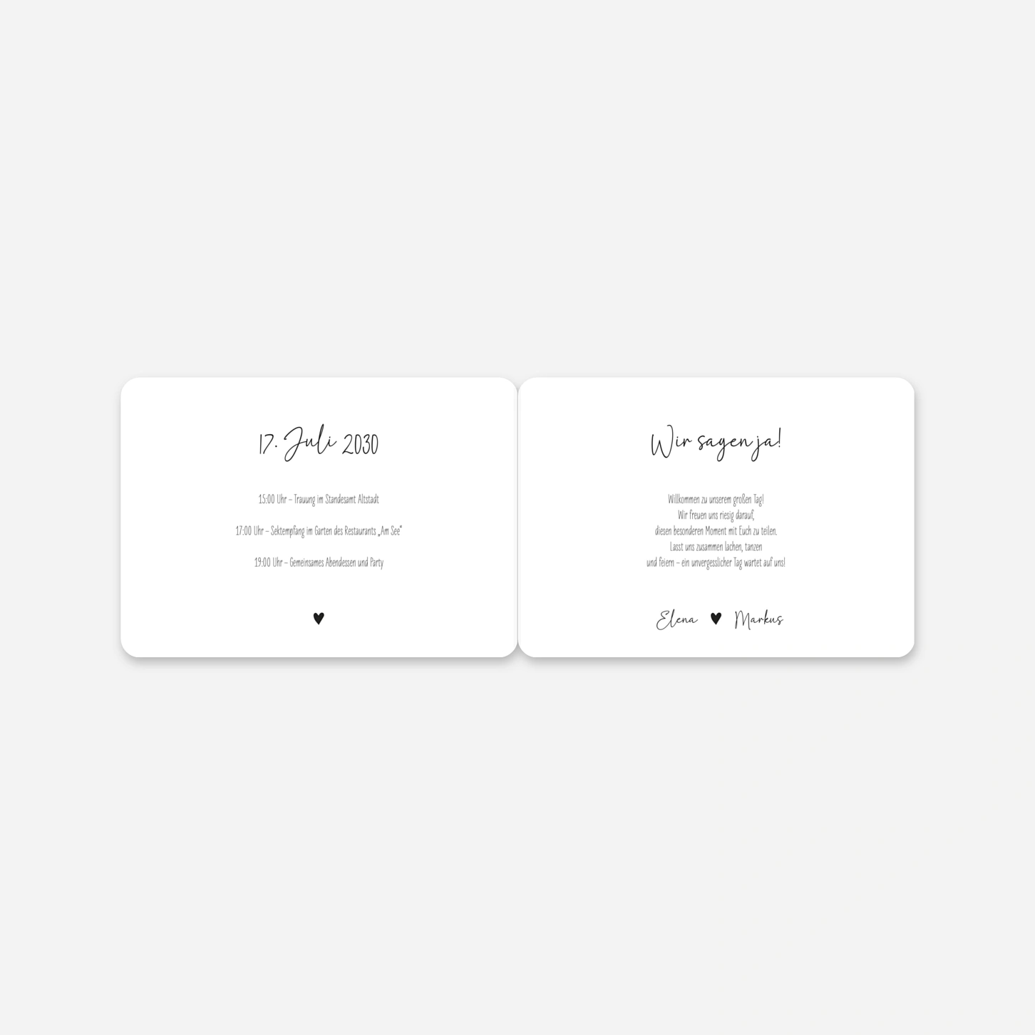 Hochzeitseinladung Herzensbilder