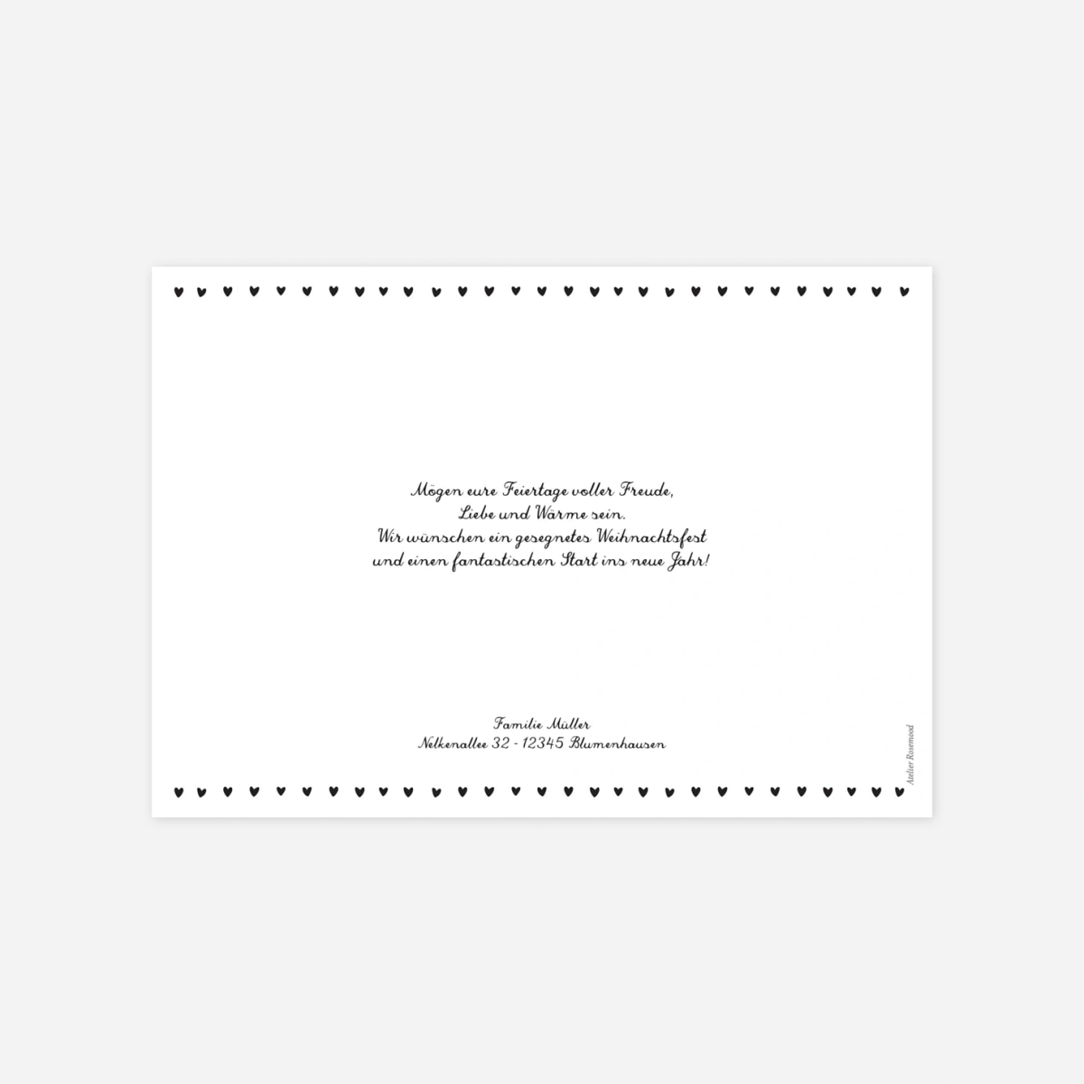 Weihnachtskarte Herzgirlande