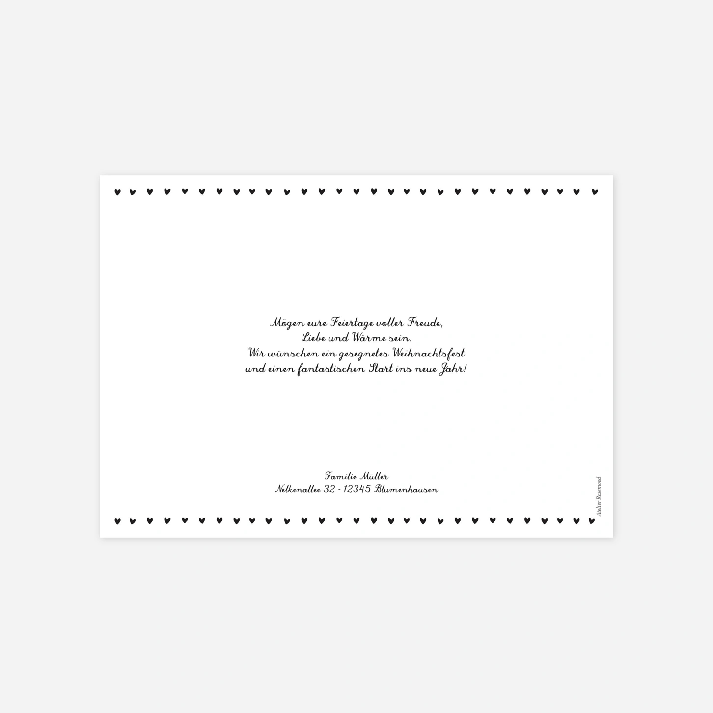 Weihnachtskarte Herzgirlande