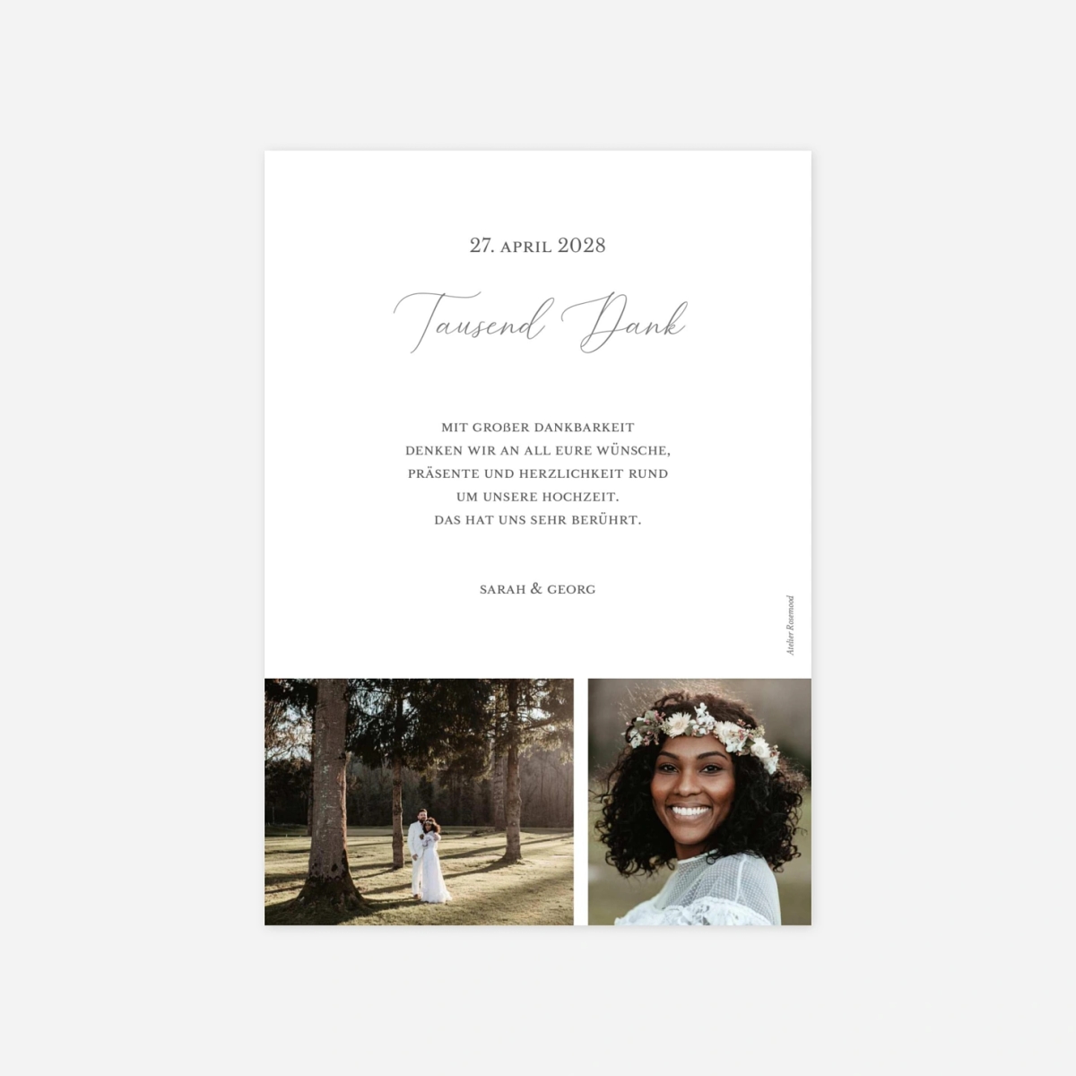 Dankeskarte Hochzeit Herzleuchten