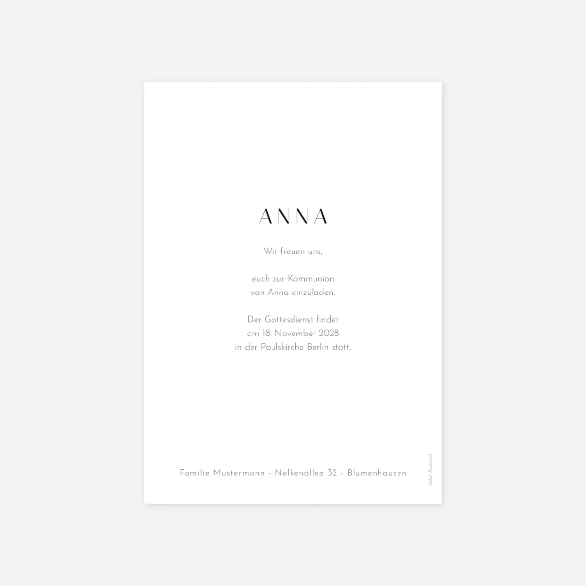 Kommunionseinladung Herzchen