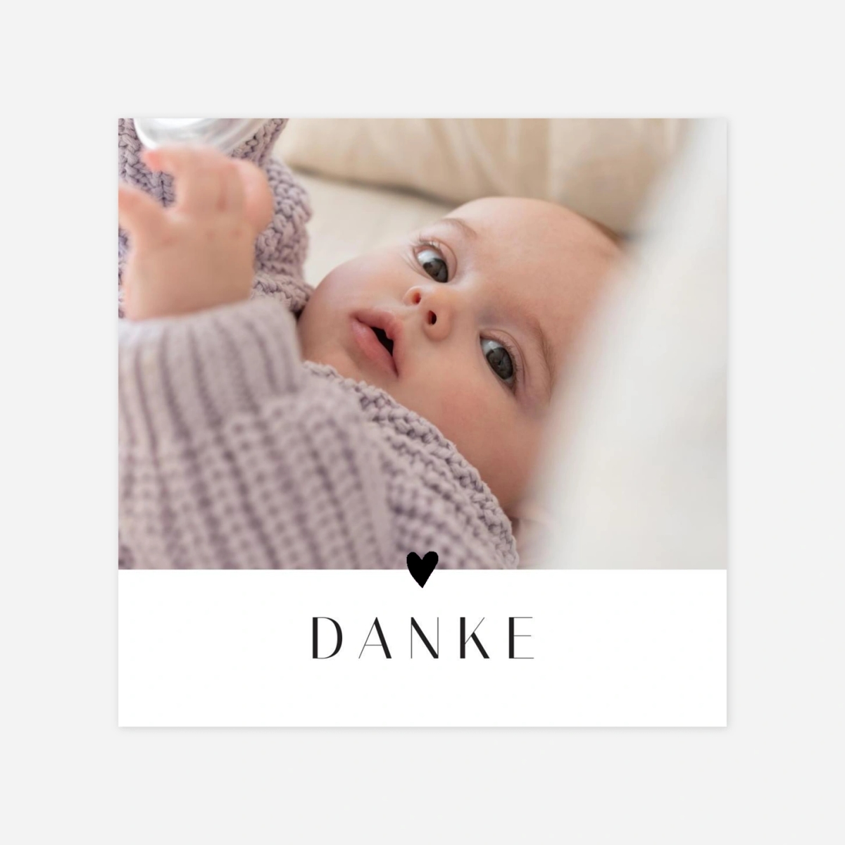 Dankeskarte Geburt Herzchen