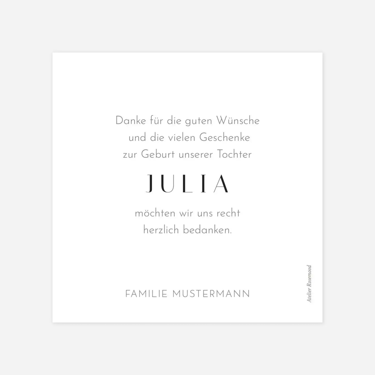 Dankeskarte Geburt Herzchen