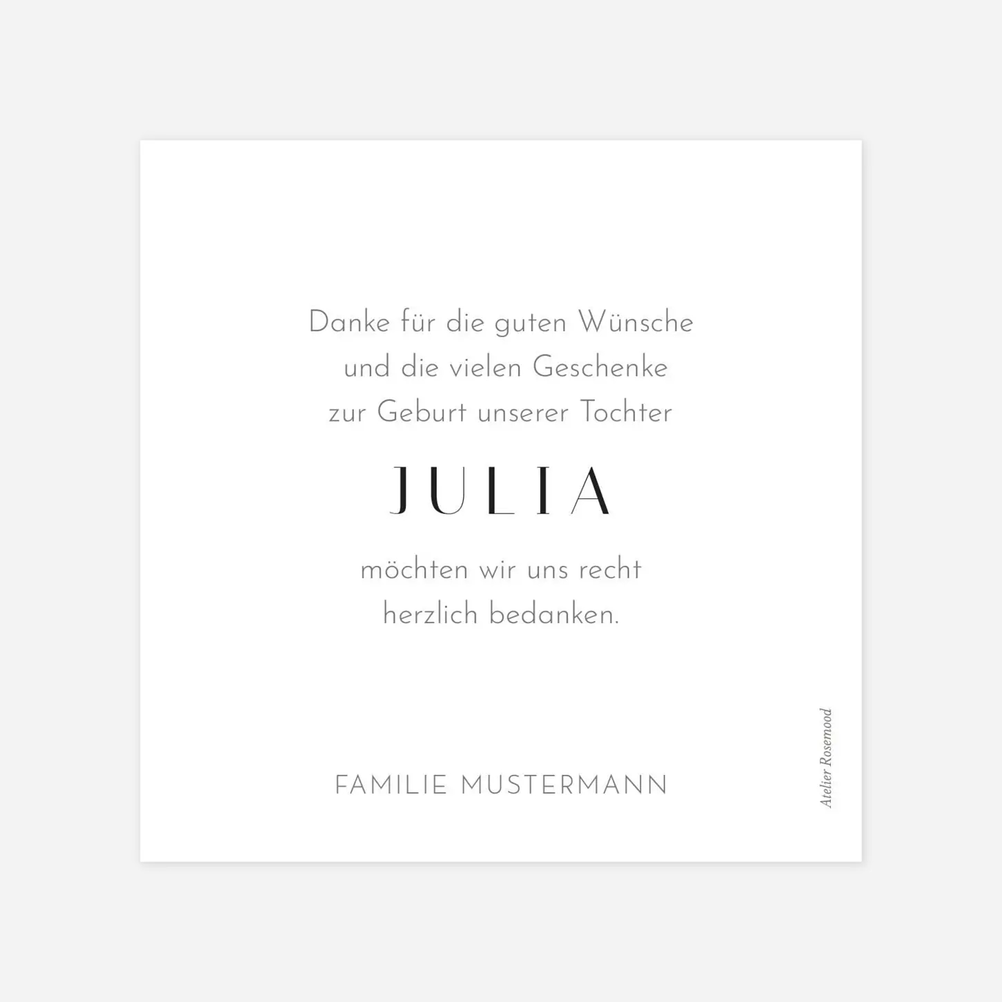 Dankeskarte Geburt Herzchen