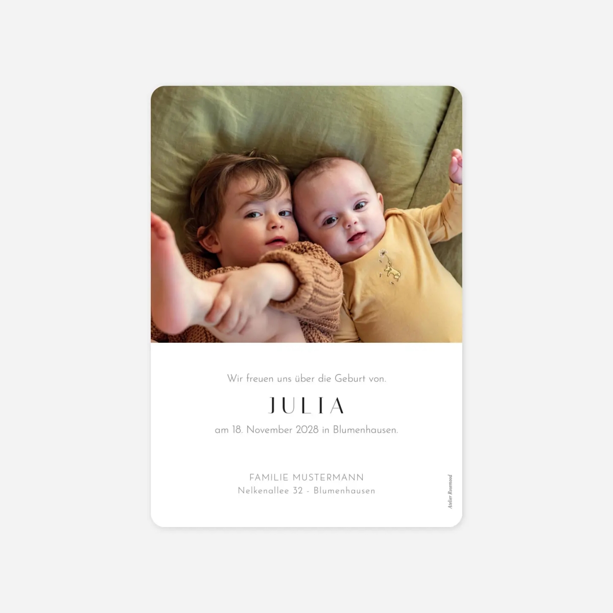 Geburtskarte Herzchen