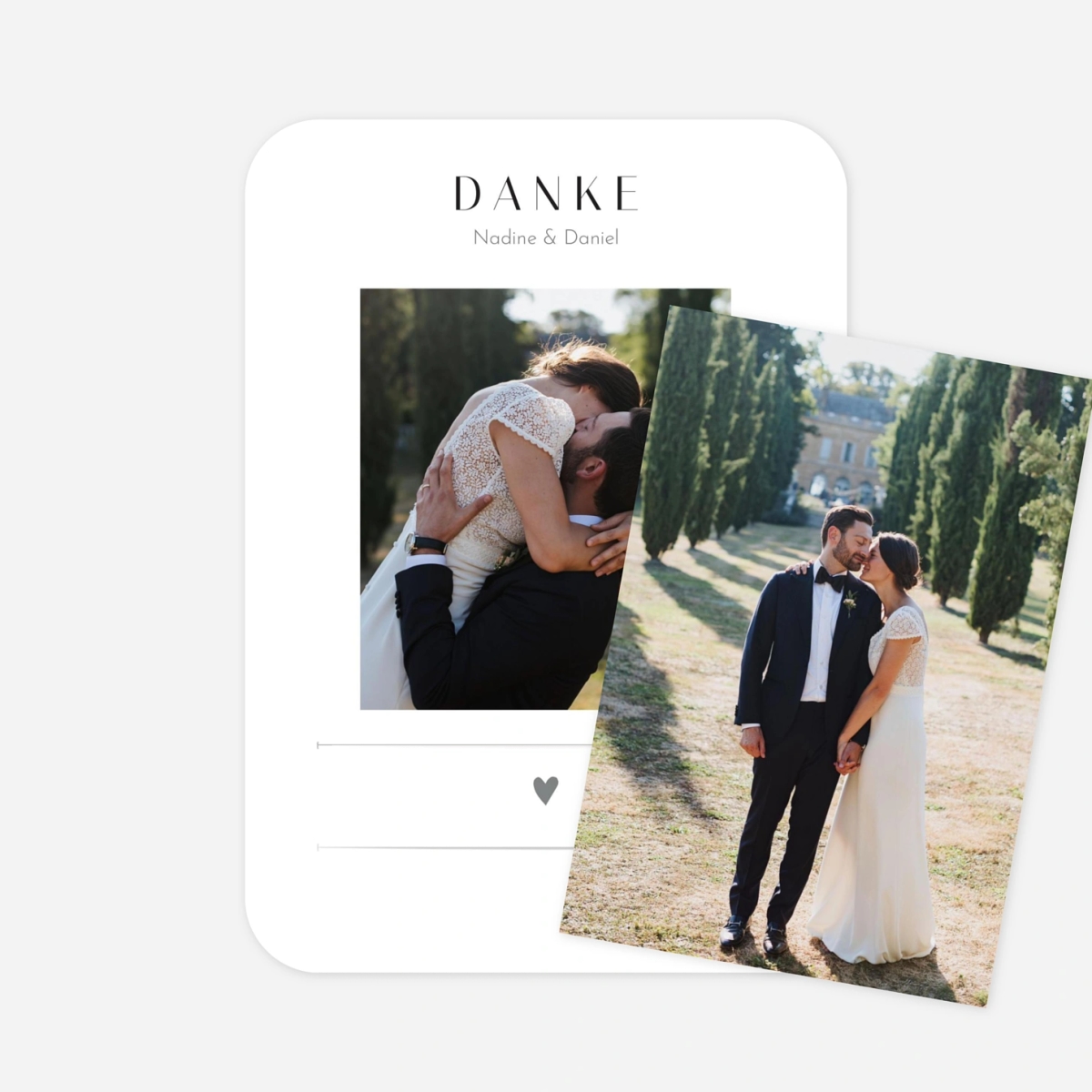 Dankeskarte Hochzeit Herzchen