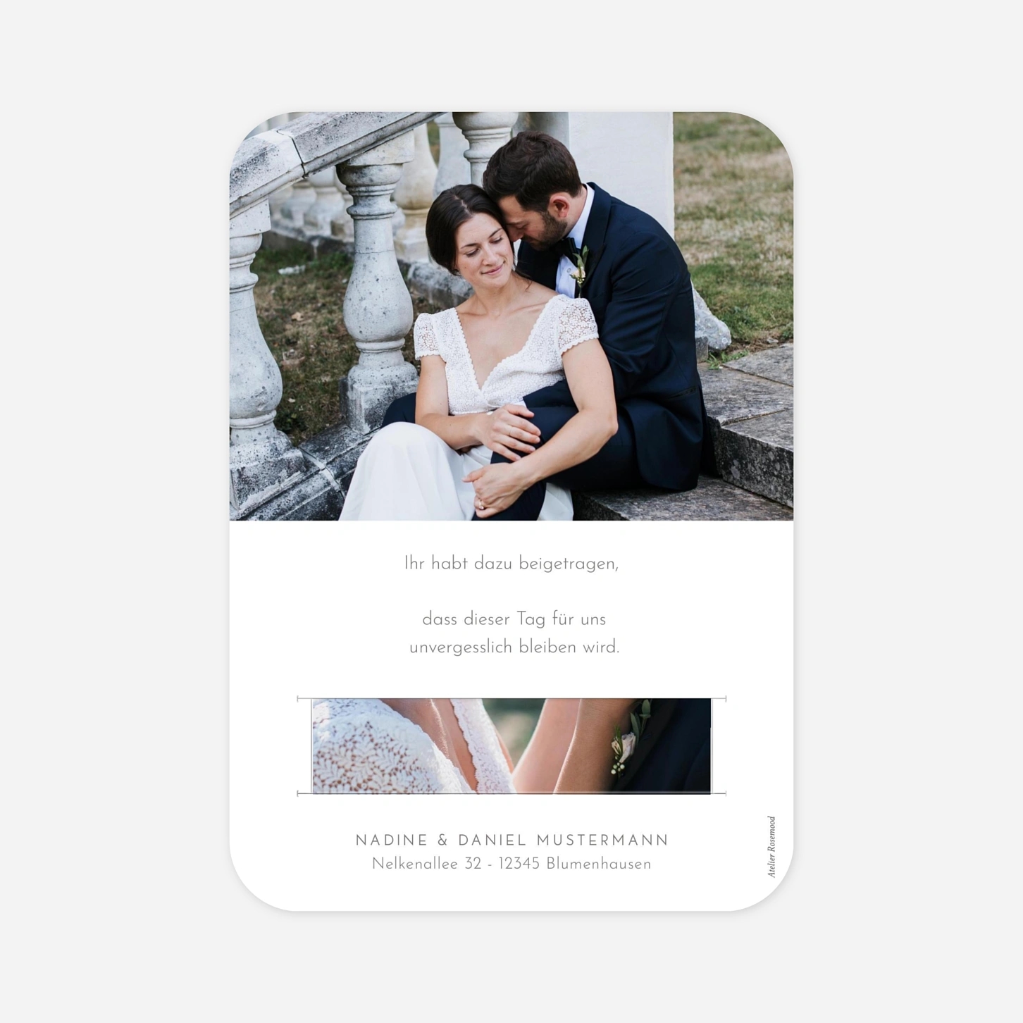 Dankeskarte Hochzeit Herzchen