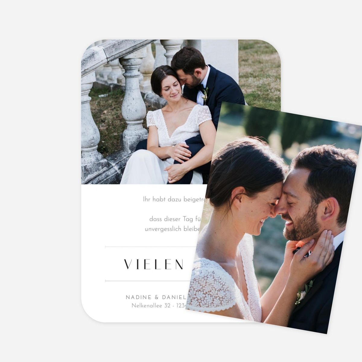 Dankeskarte Hochzeit Herzchen