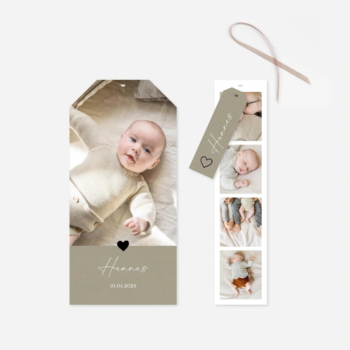 Geburtskarte Goldenes Herzchen