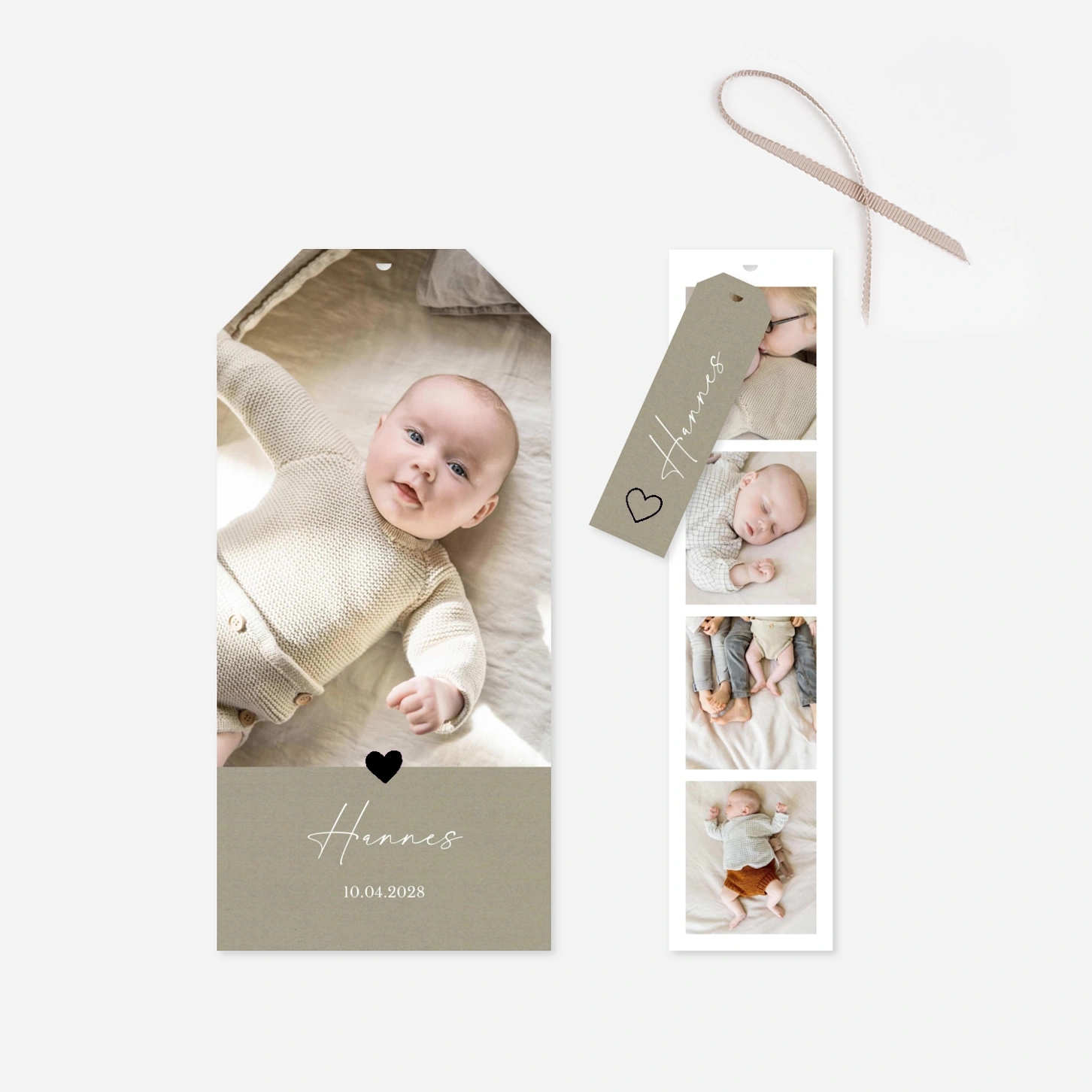 Geburtskarte Goldenes Herzchen