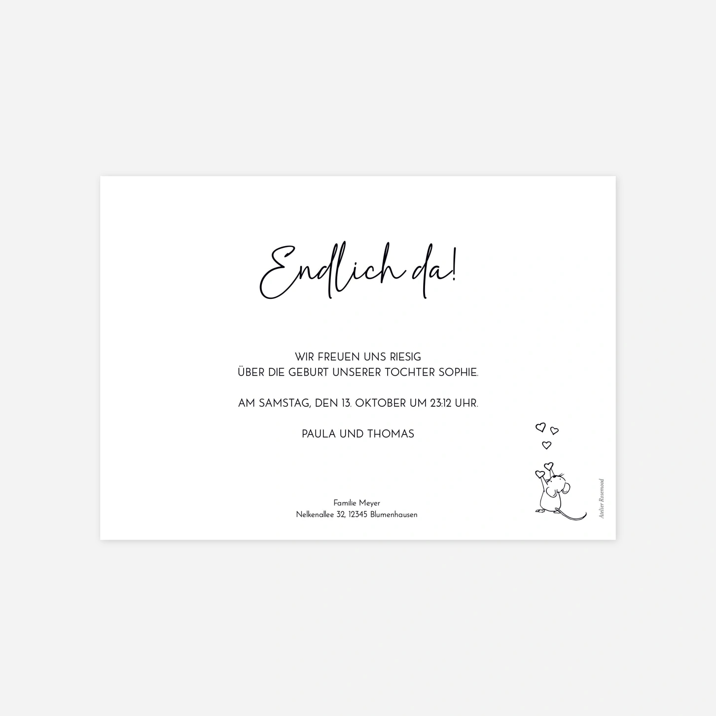 Geburtskarte Kleine Elefanten