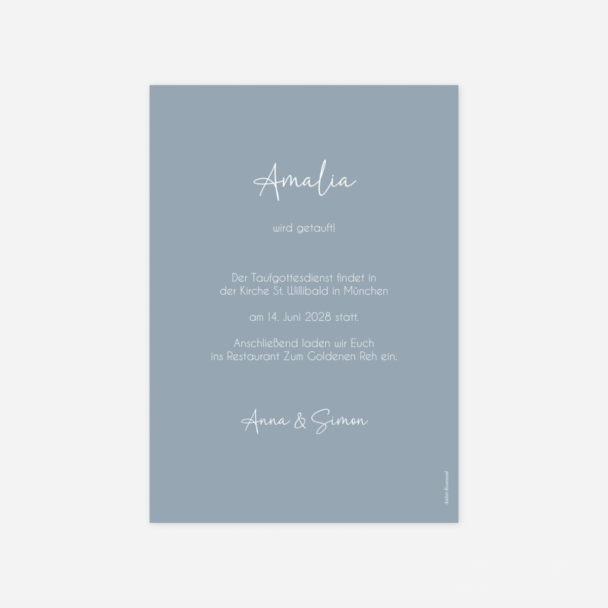 Taufeinladung Heilige Taufe