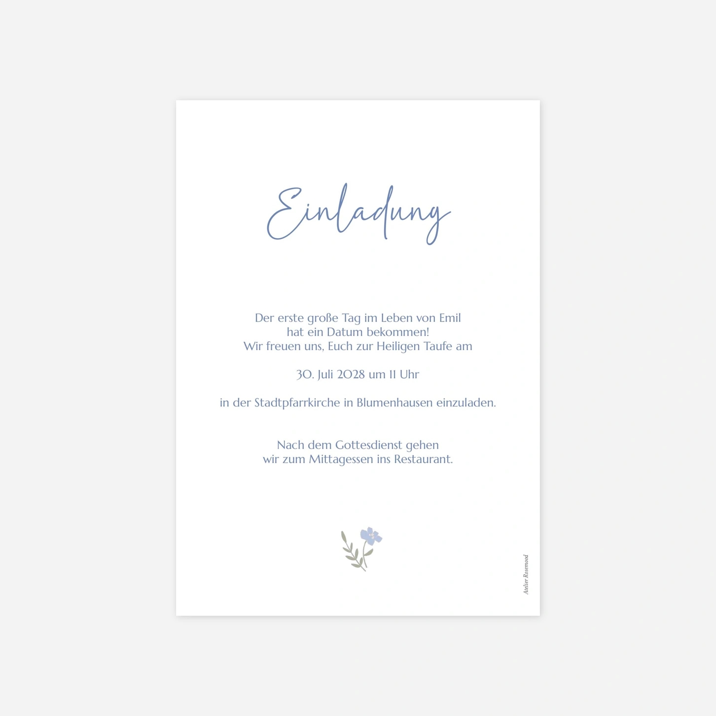 Taufeinladung Loved & blessed