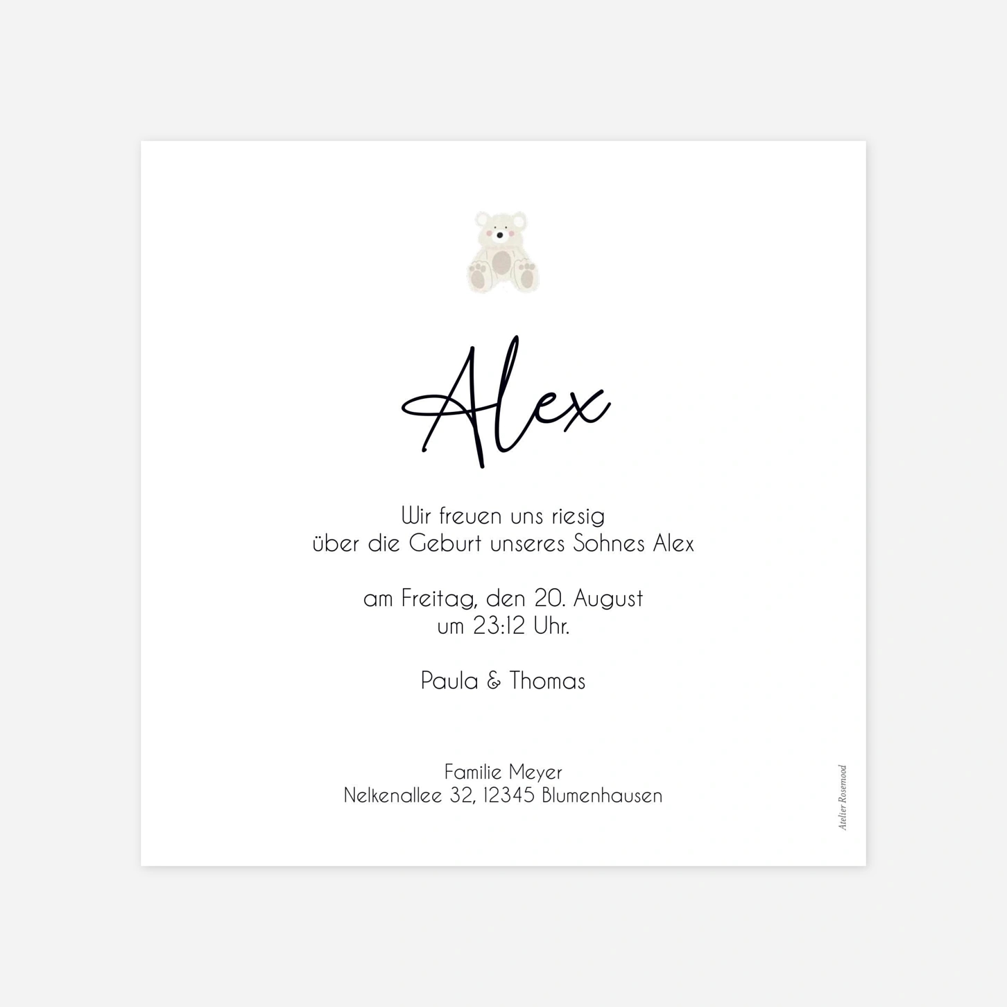 Geburtskarte Himmelsgeschenk