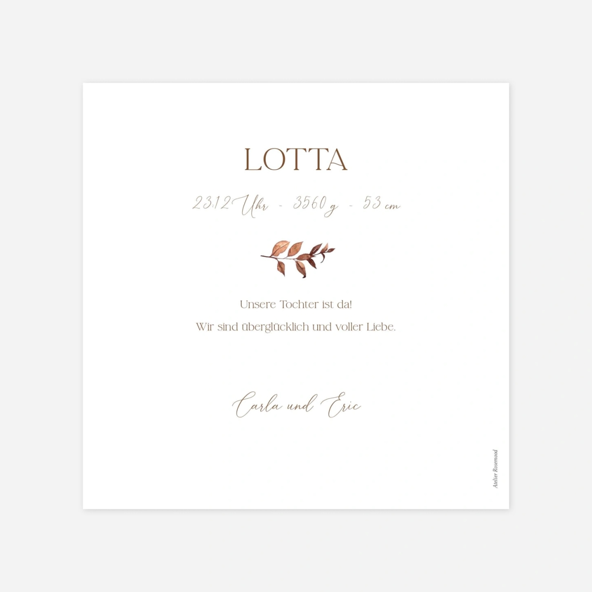 Geburtskarte Herbstschatz