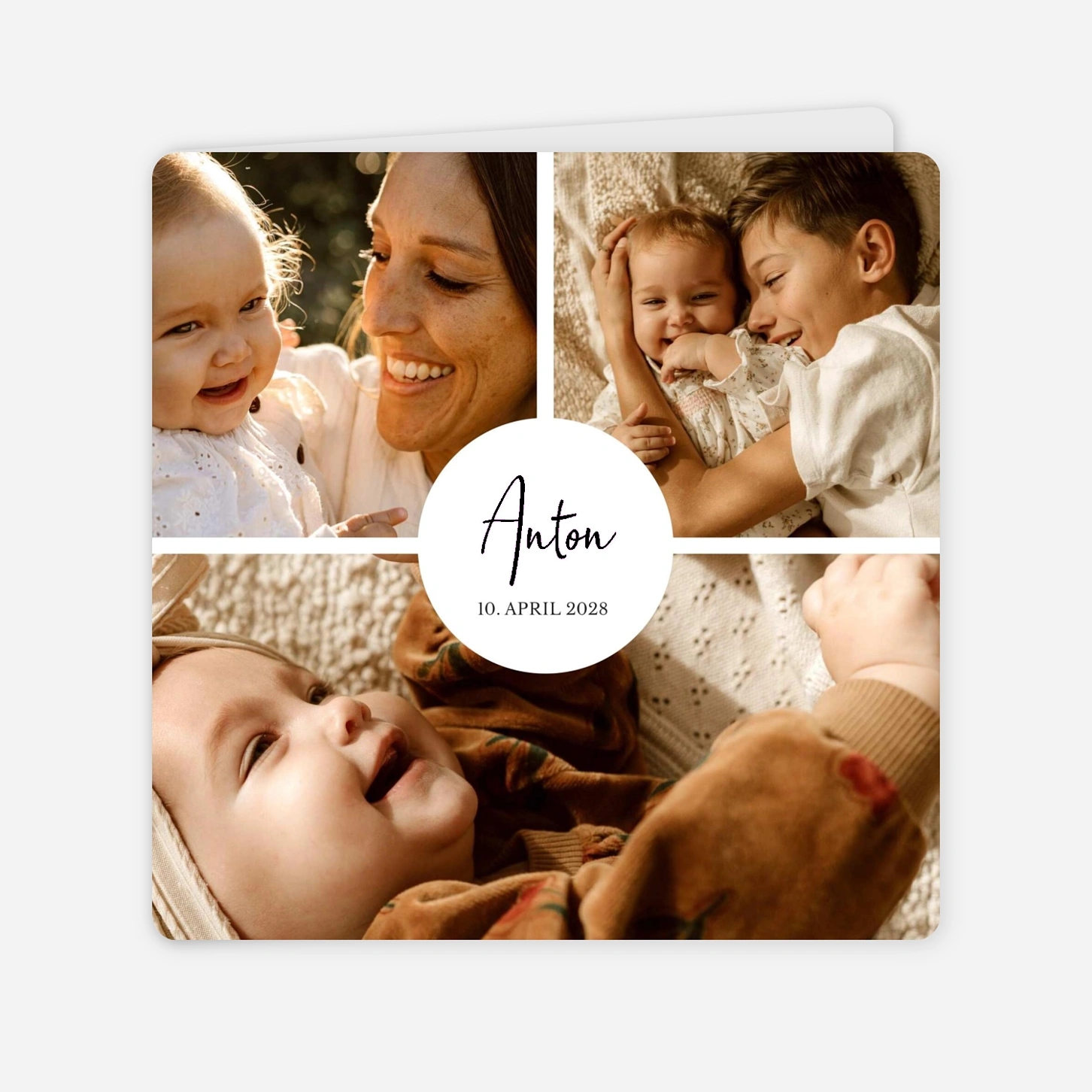 Geburtskarte Herzenscollage