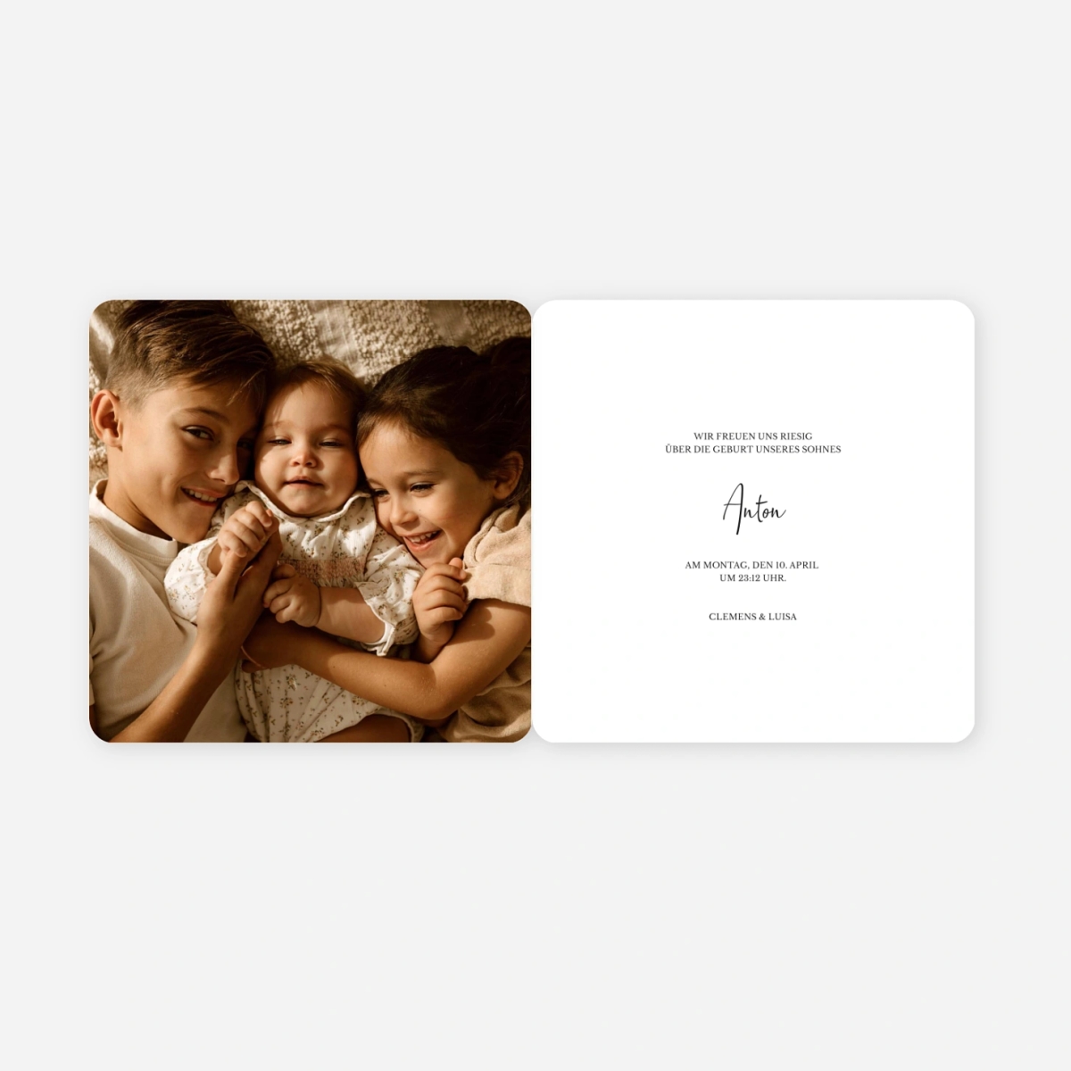 Geburtskarte Herzenscollage