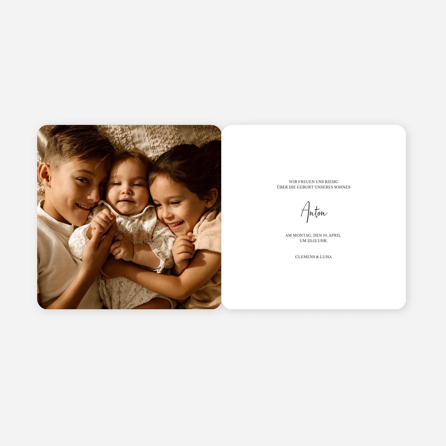 Geburtskarte Herzenscollage