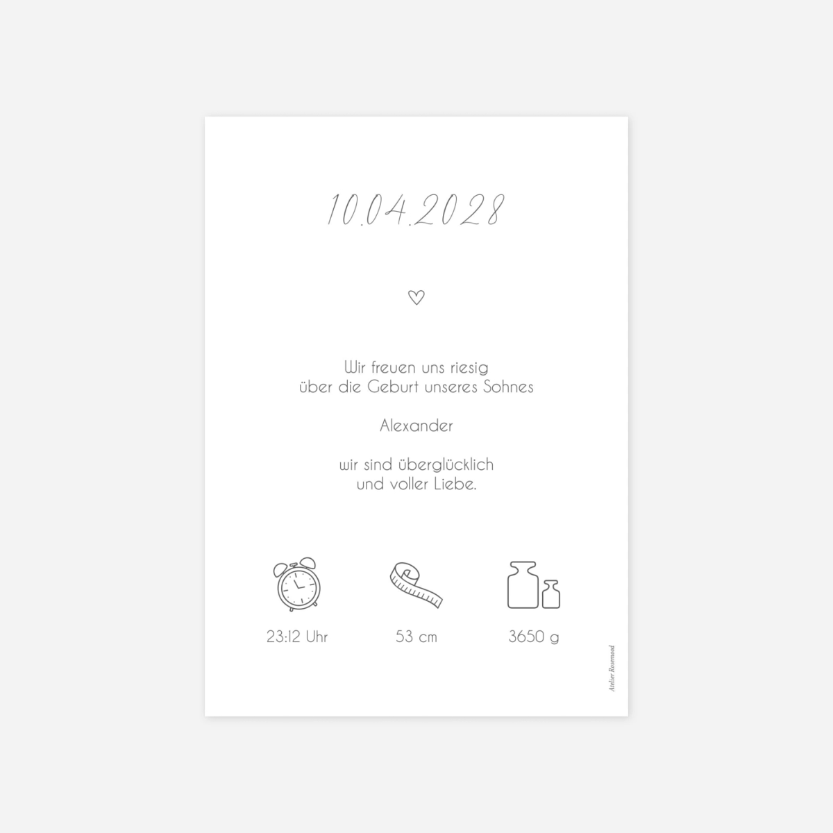 Geburtskarte Herzgeschenk