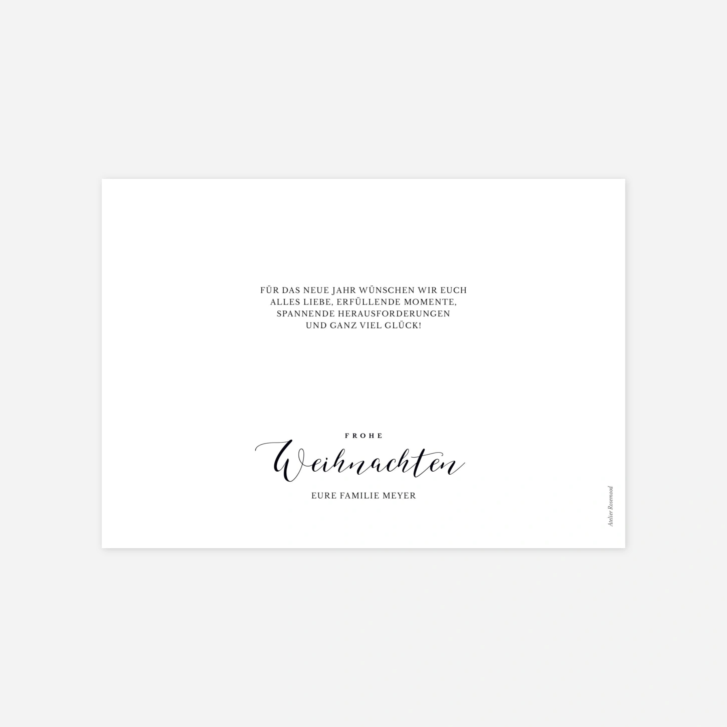 Weihnachtskarte Herzliche Zeilen