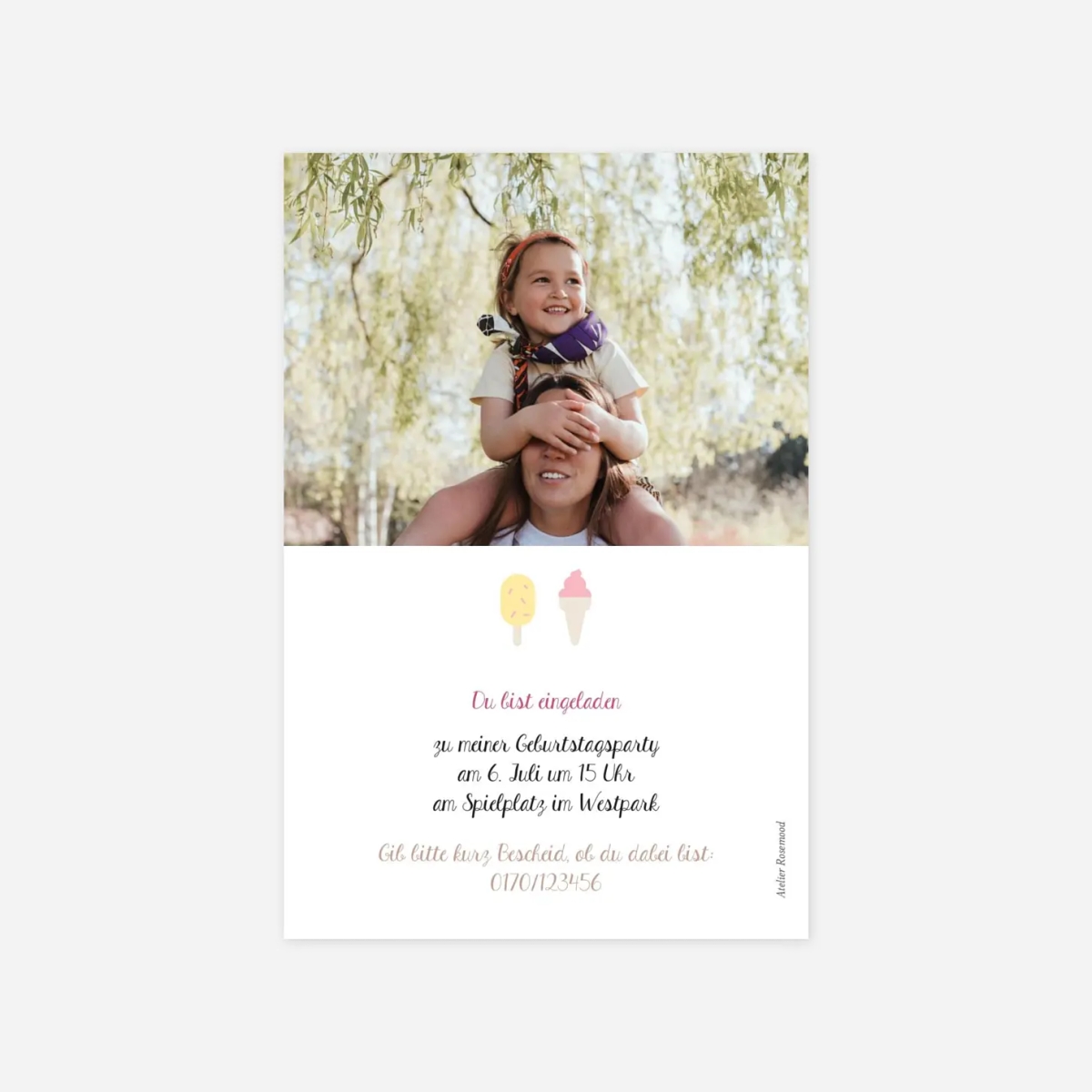 Kindergeburtstagseinladung Ice Cream