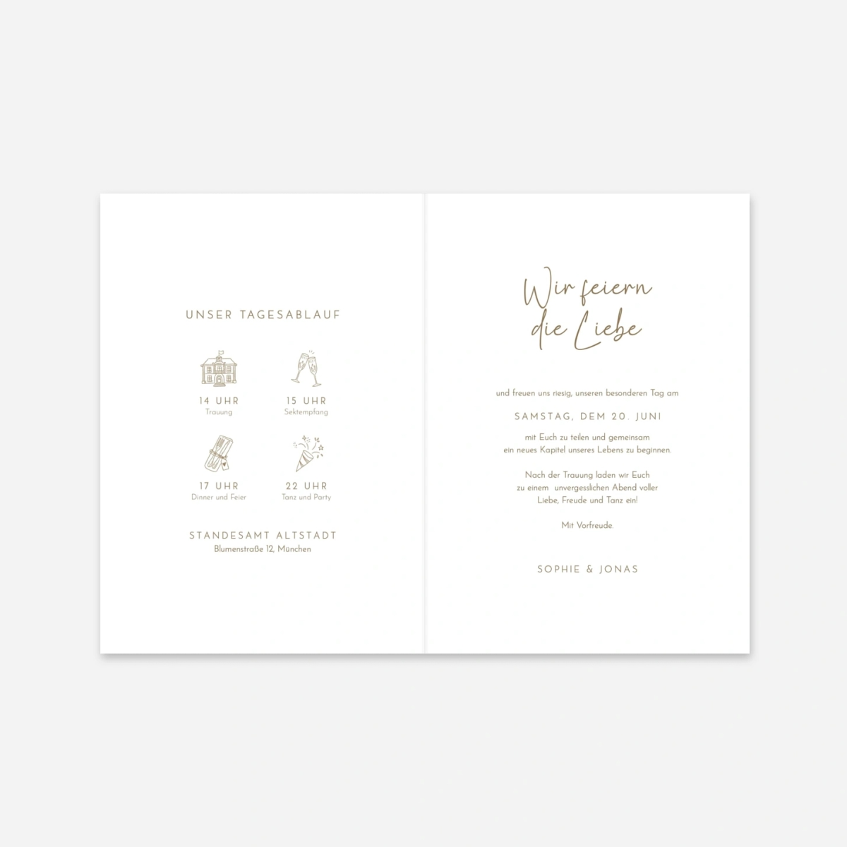 Hochzeitseinladung Im Namen der Liebe