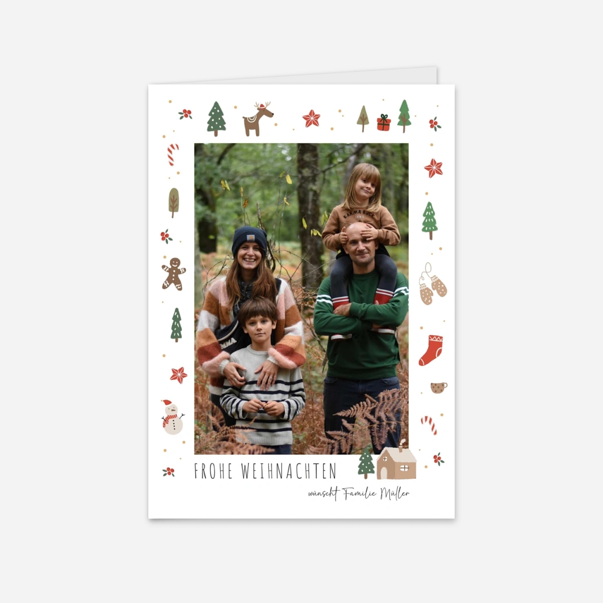 Weihnachtskarte Joyful Pattern