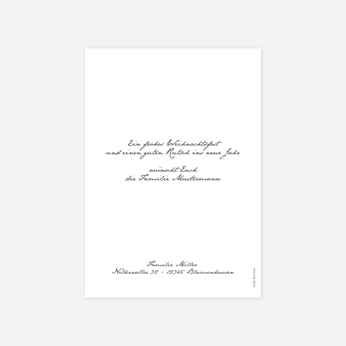 Weihnachtskarte Kalendergeschichte