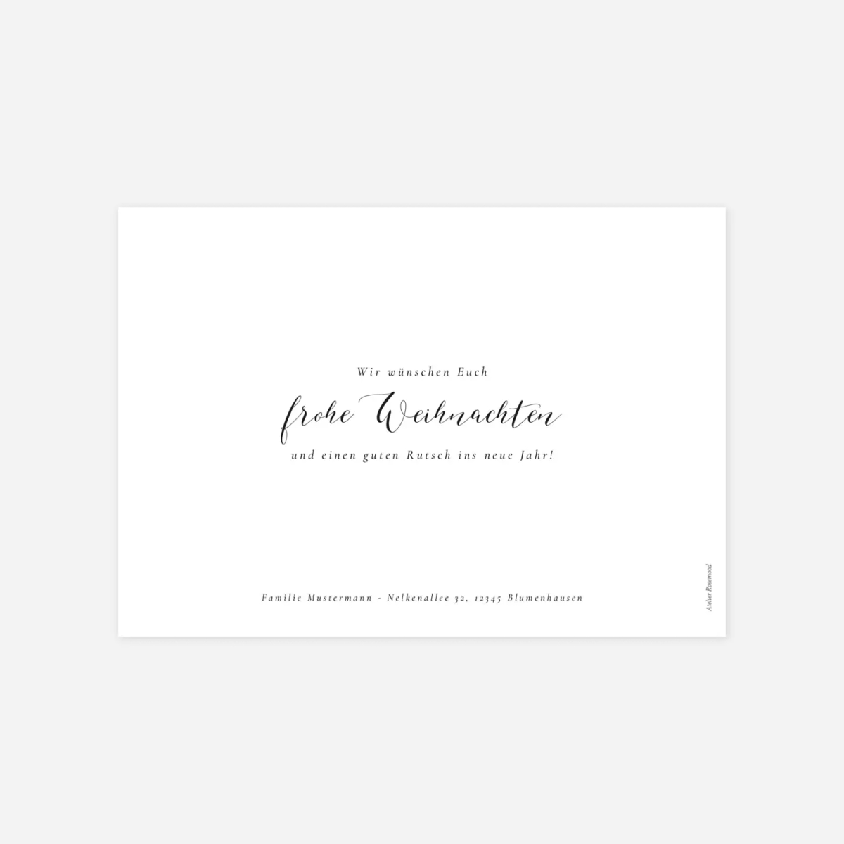 Weihnachtskarte Kalligraphie