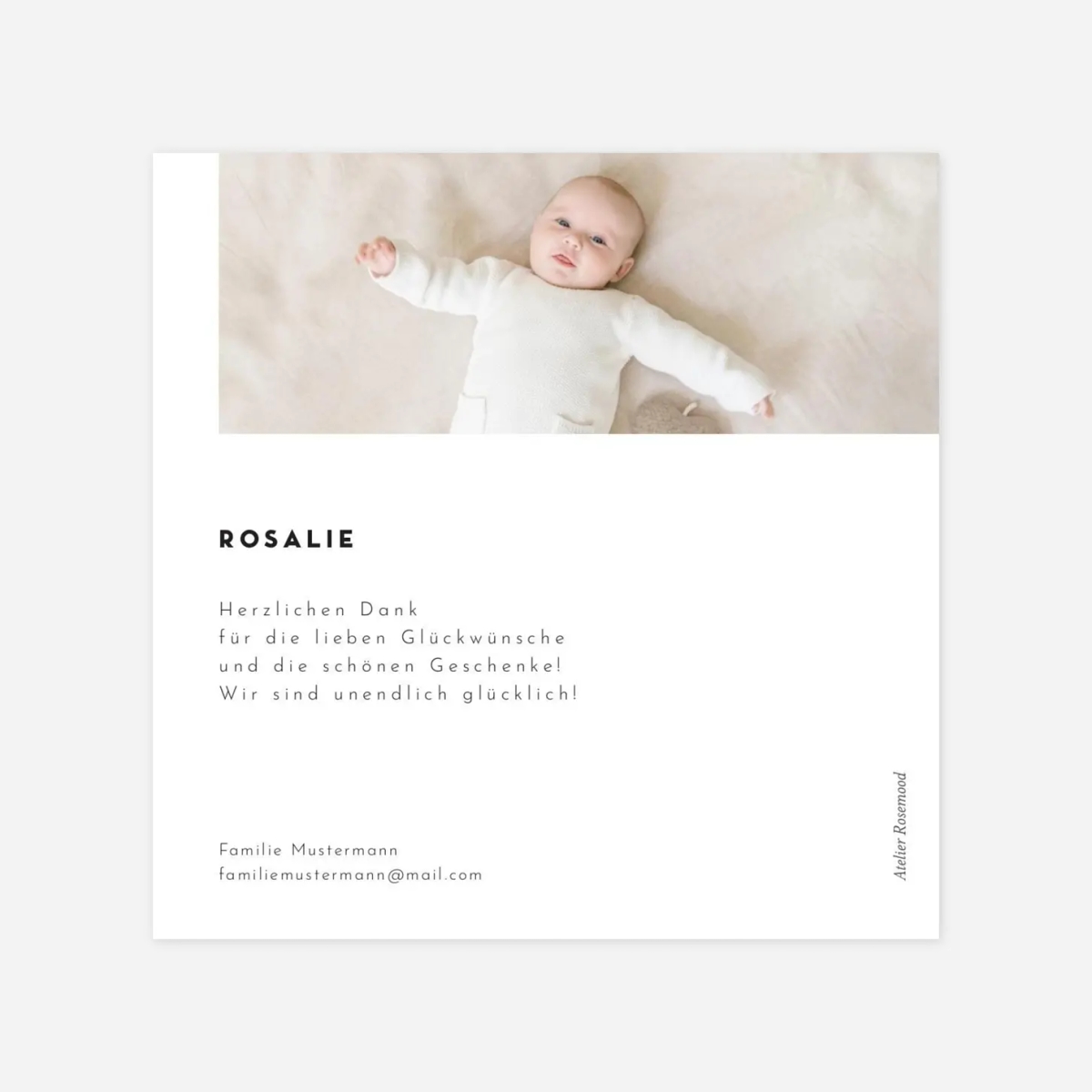 Dankeskarte Geburt Kartusche