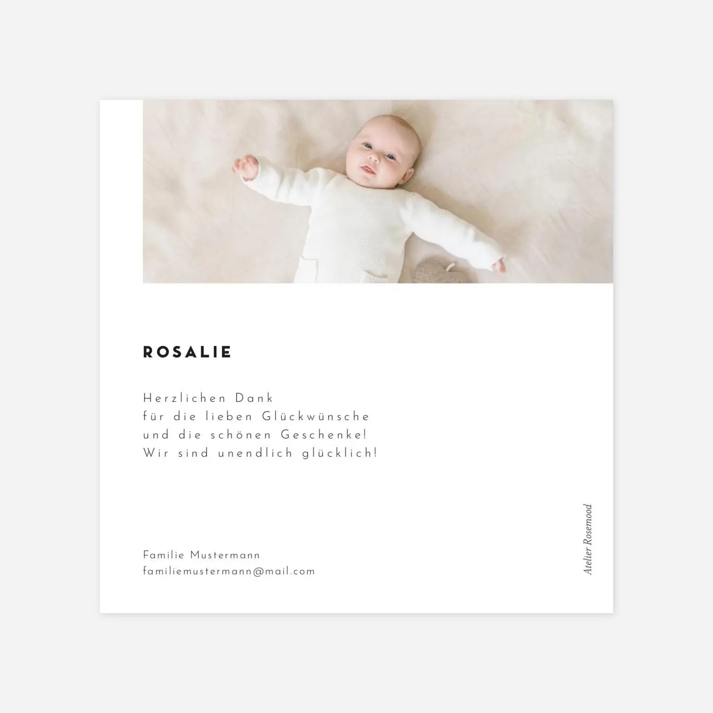 Dankeskarte Geburt Kartusche