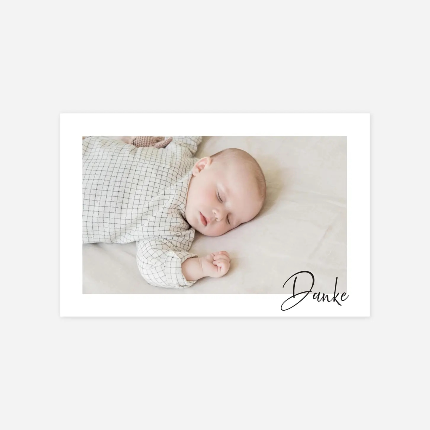 Dankeskarte Geburt Kalligraphie Rahmen