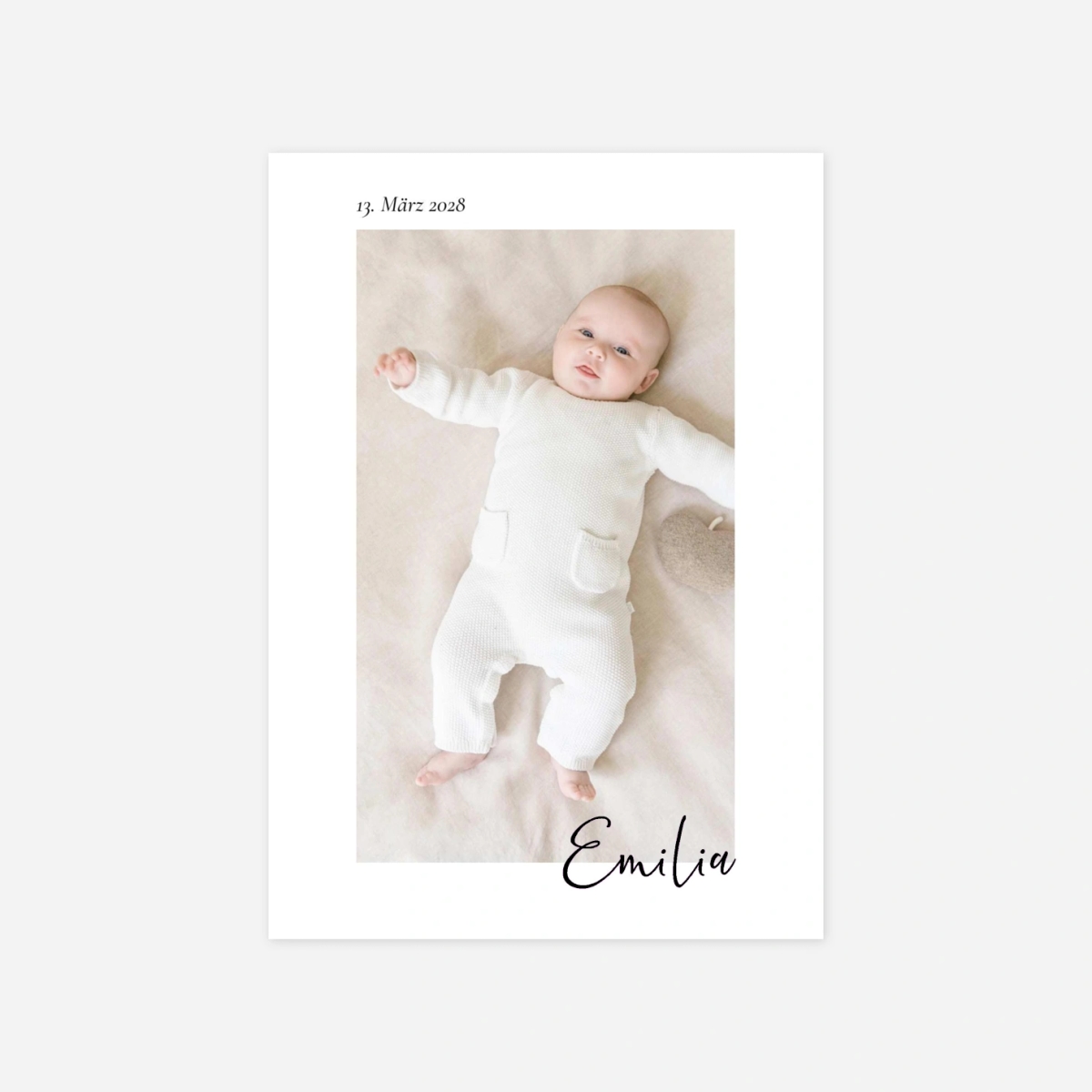 Geburtskarte Kalligraphie Rahmen