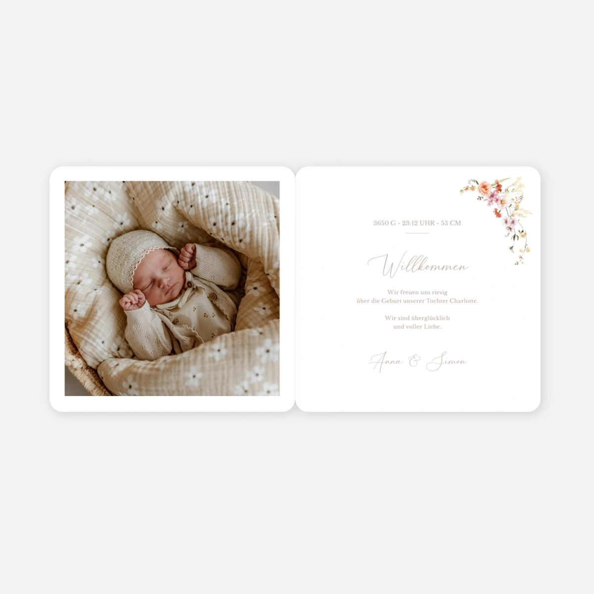 Geburtskarte Kleines Blütenwunder