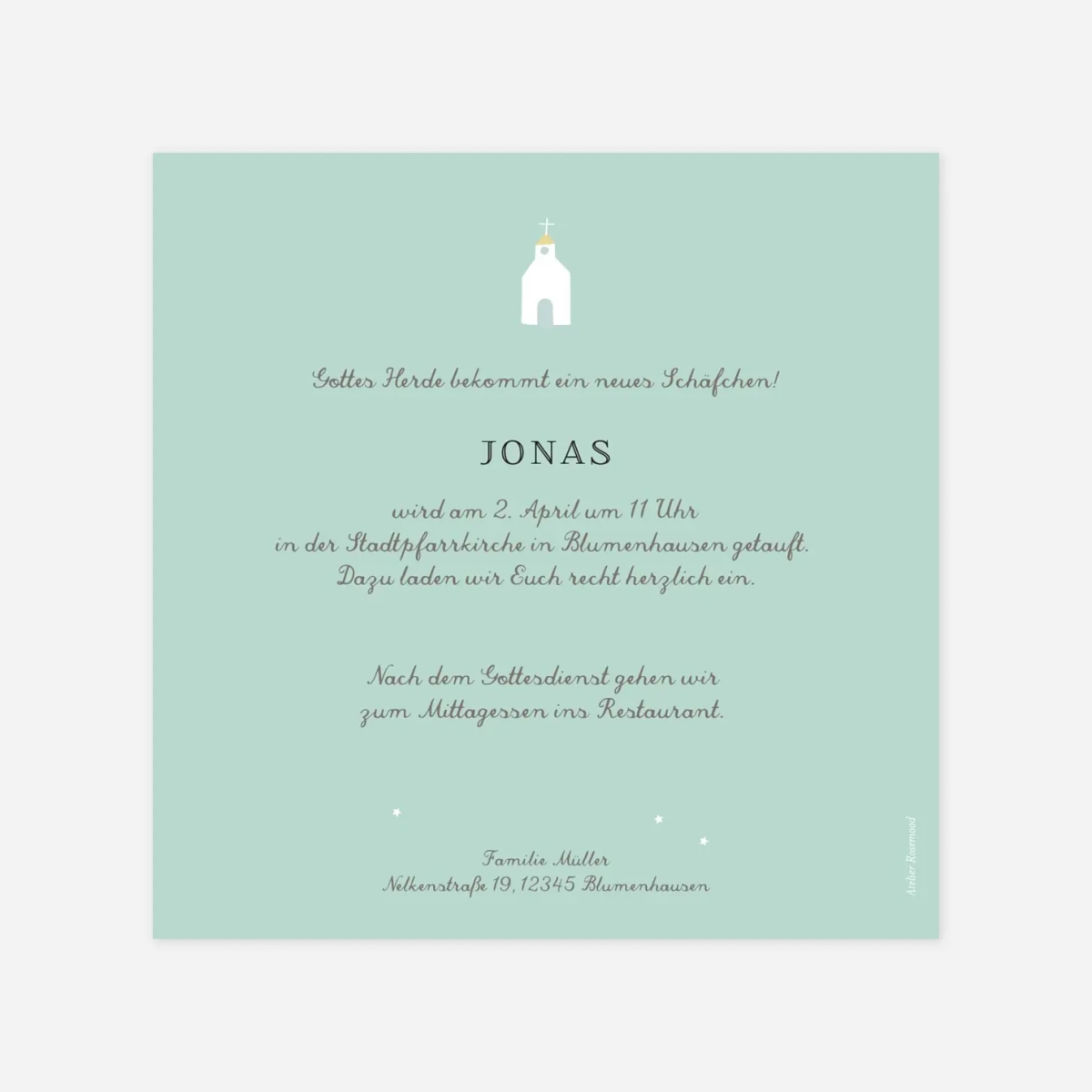 Taufeinladung Kirchplatz