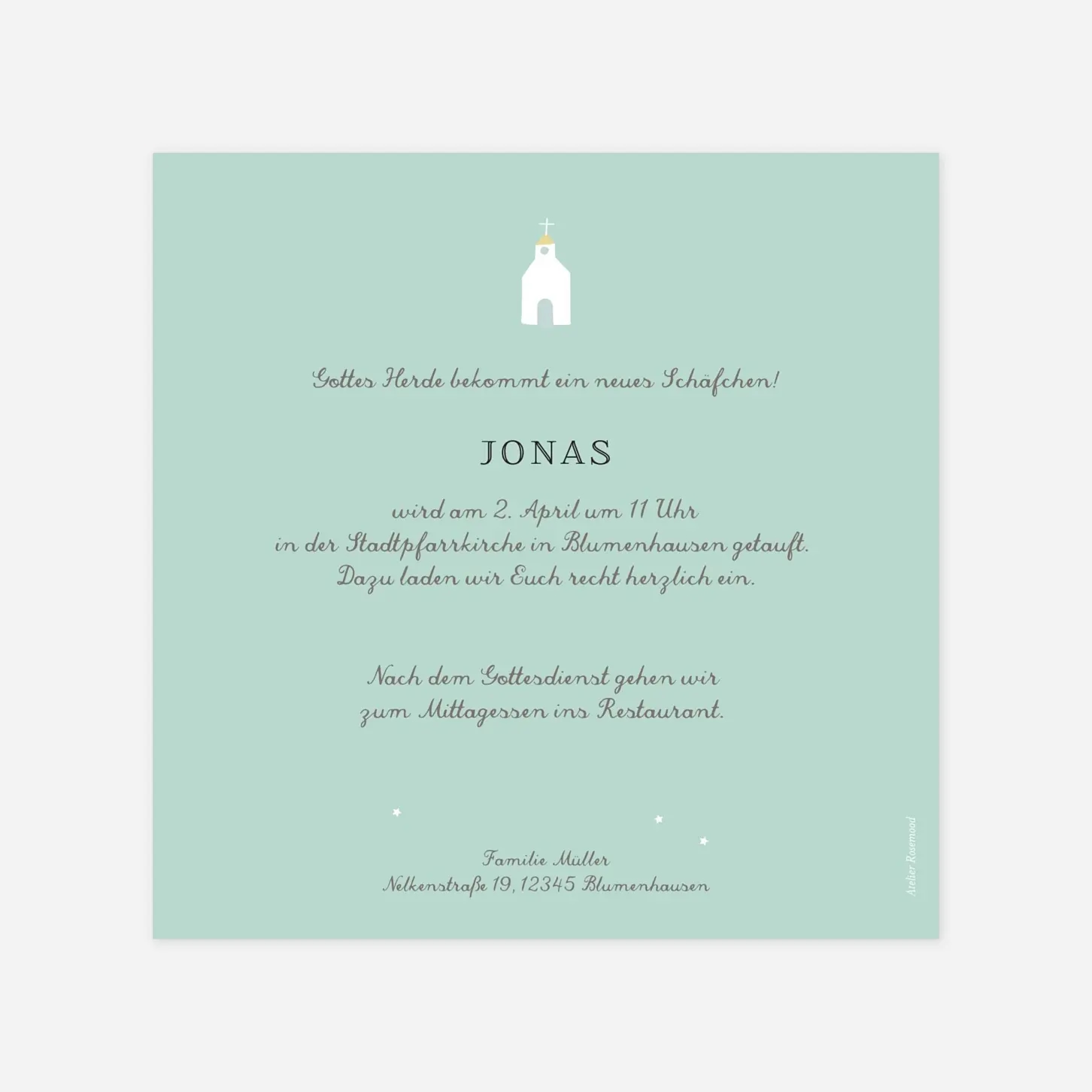 Taufeinladung Kirchplatz