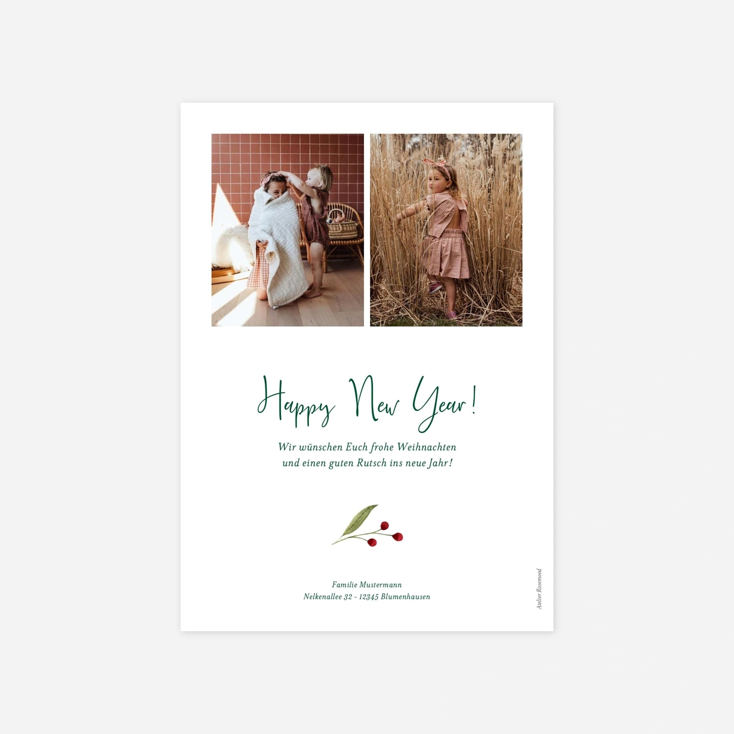 Weihnachtskarte Kleine Beeren